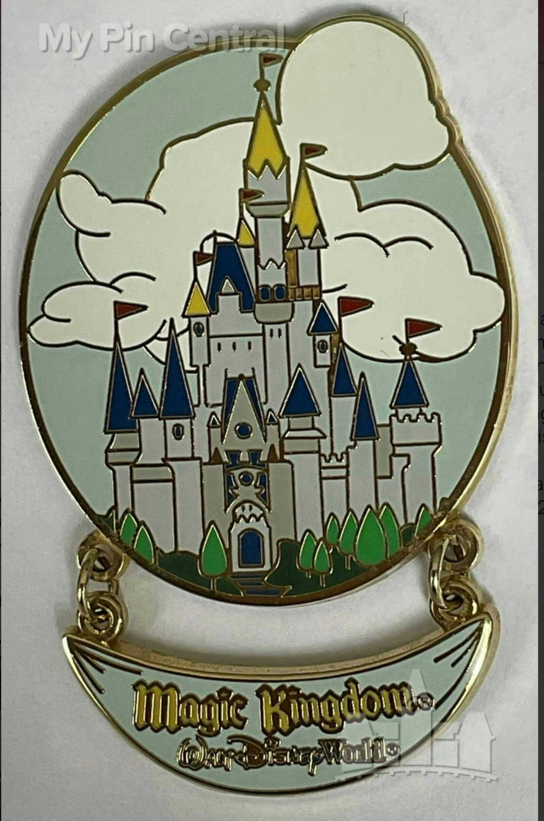Walt Disney World 2006 Magic Kingdom Cinderella Castle Dangle Pin front