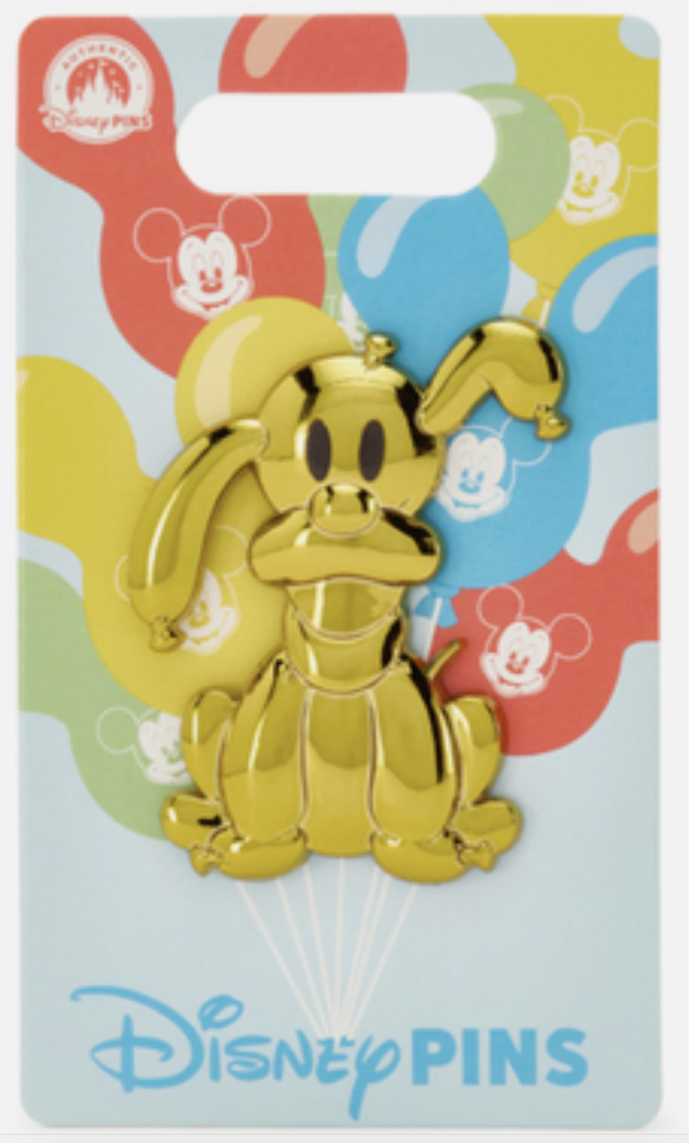 Pluto Mirrored Balloon Pin front
