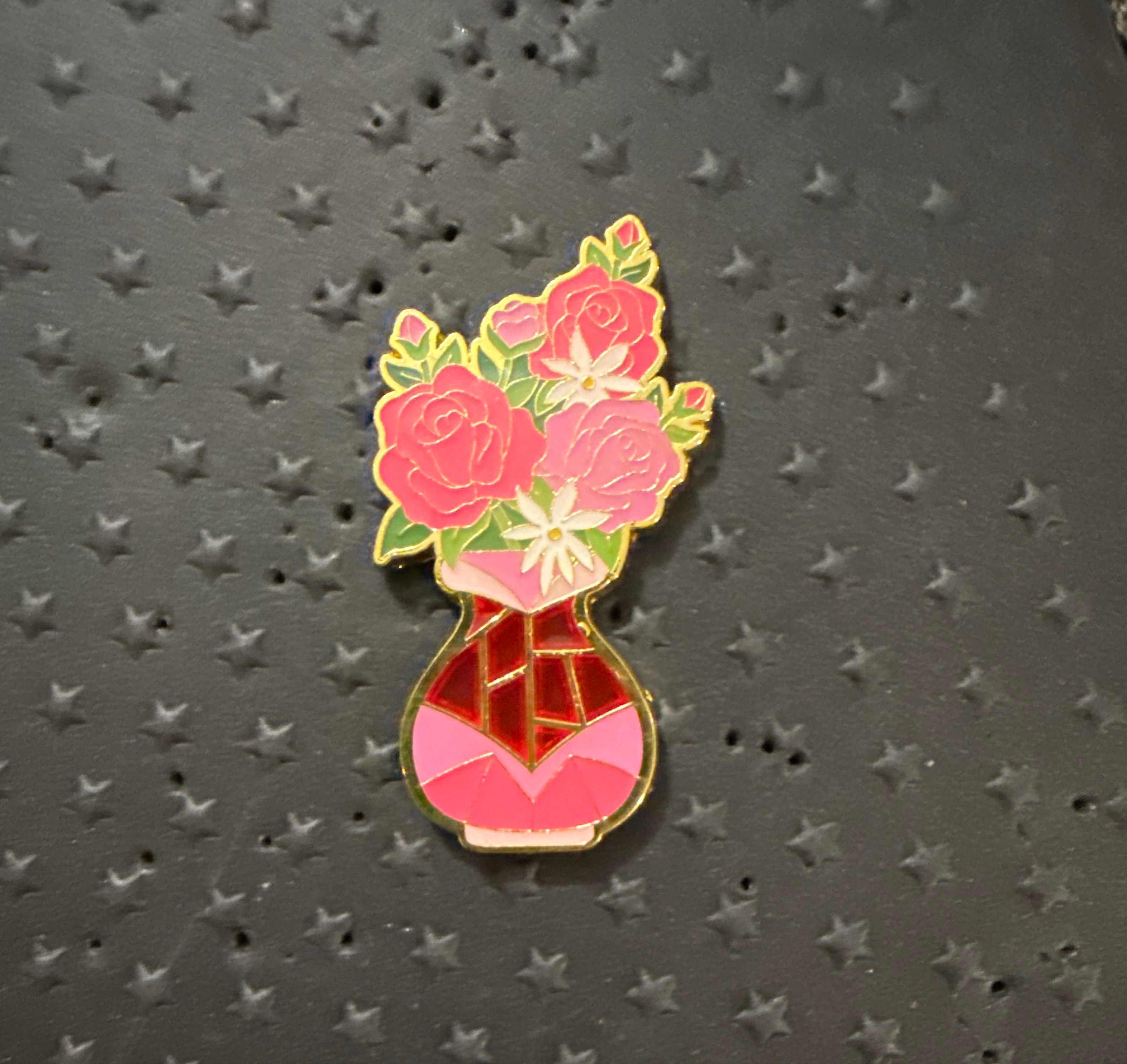 Loungefly Disney Princess Flower Vase Stained Glass Blind Box Pin Set - Aurora front