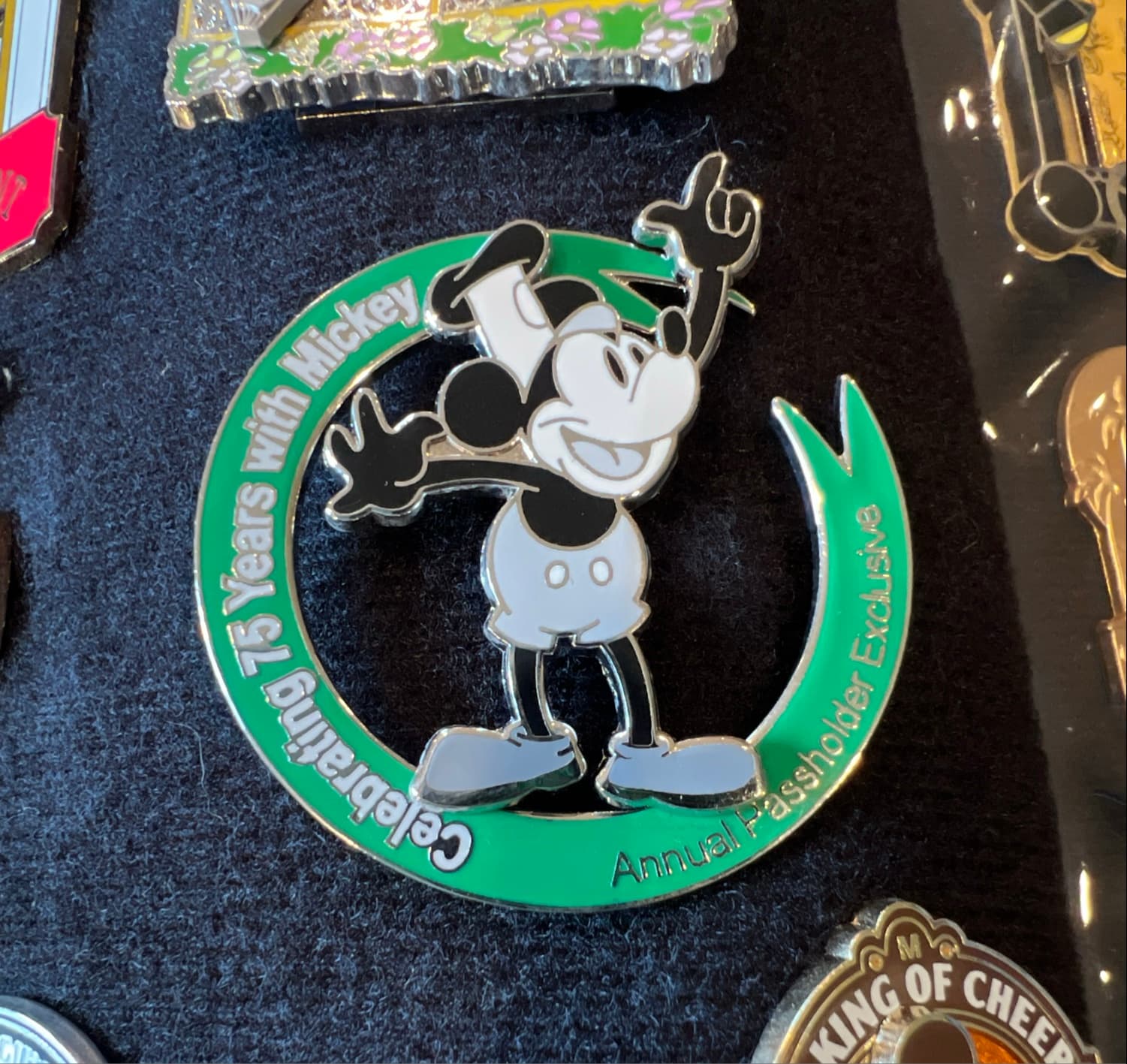 Mickey Mouse 75th Anniversary Celebrating 75 Years with Mickey Annual Passholder Exclusive Pin front