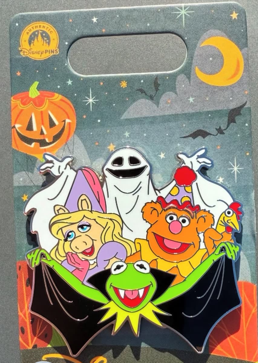 Kermit, Miss Piggy, and Fozzie Bear Halloween Pin front