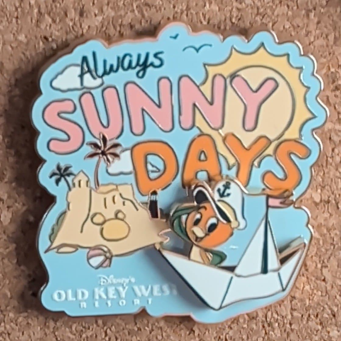 Always Sunny Days Orange Bird Pin front