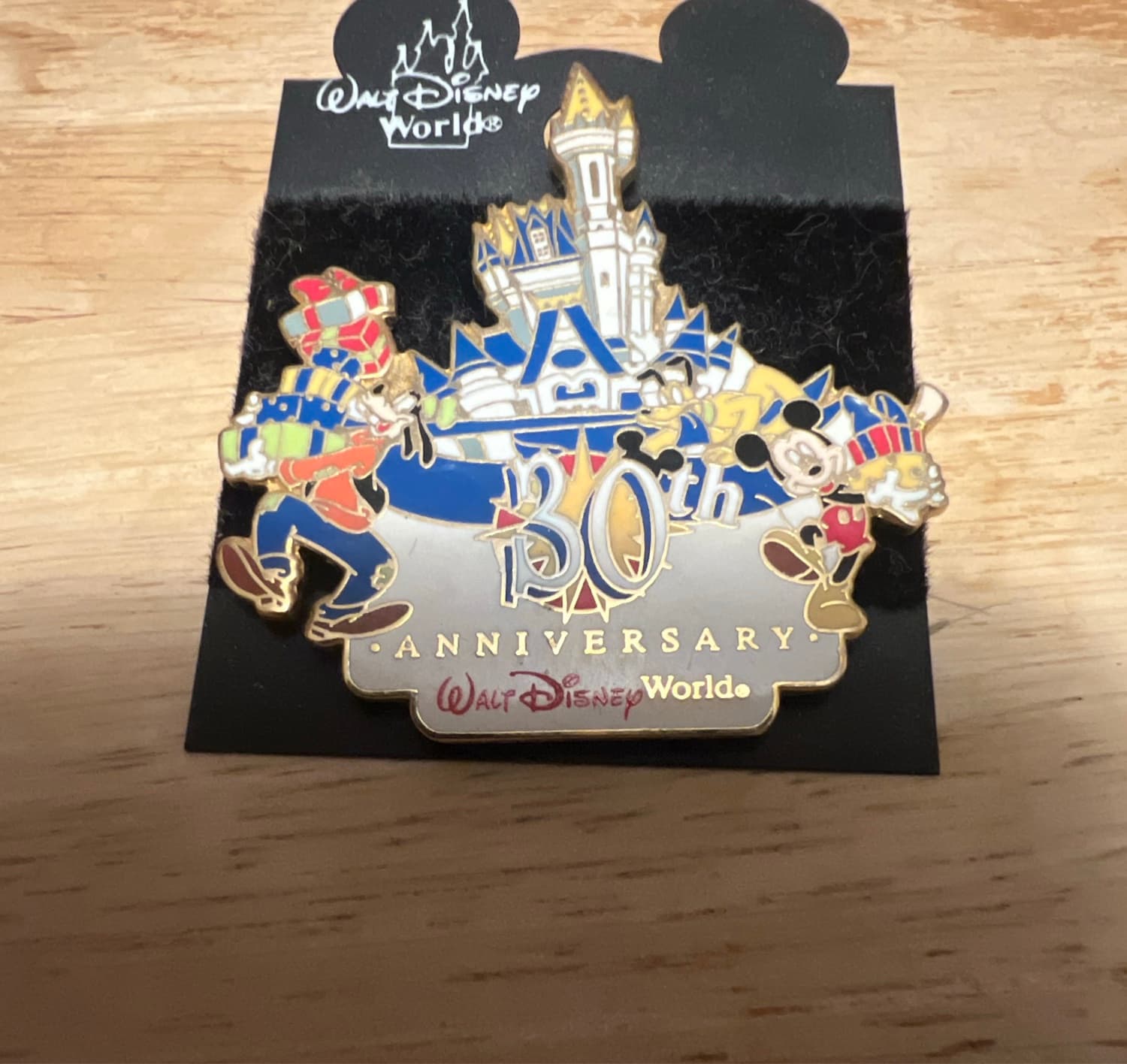 Mickey and Goofy in Front of the Castle With Gifts front