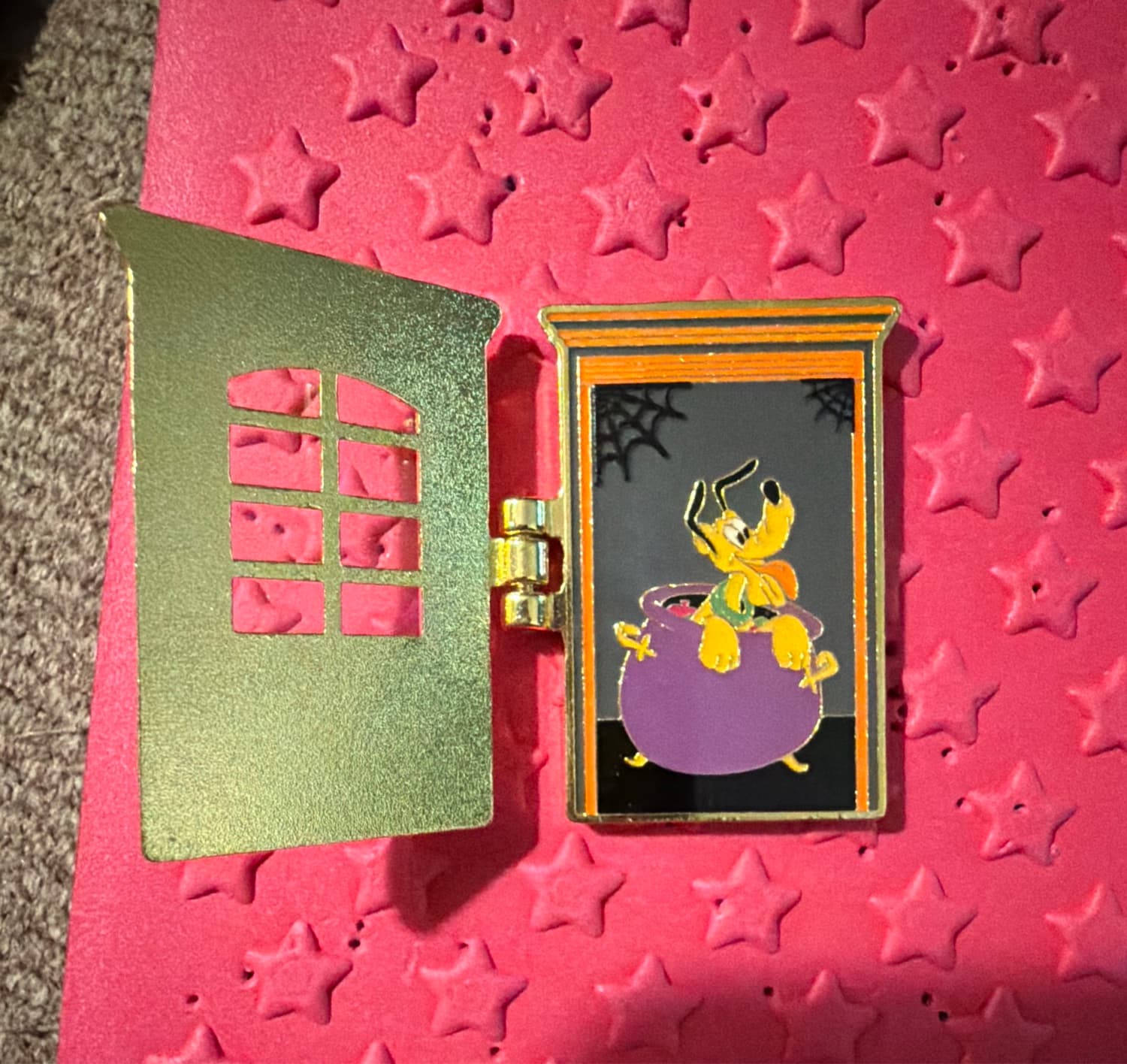 Loungefly Disney Pluto Halloween Cauldron Hinge Pin front