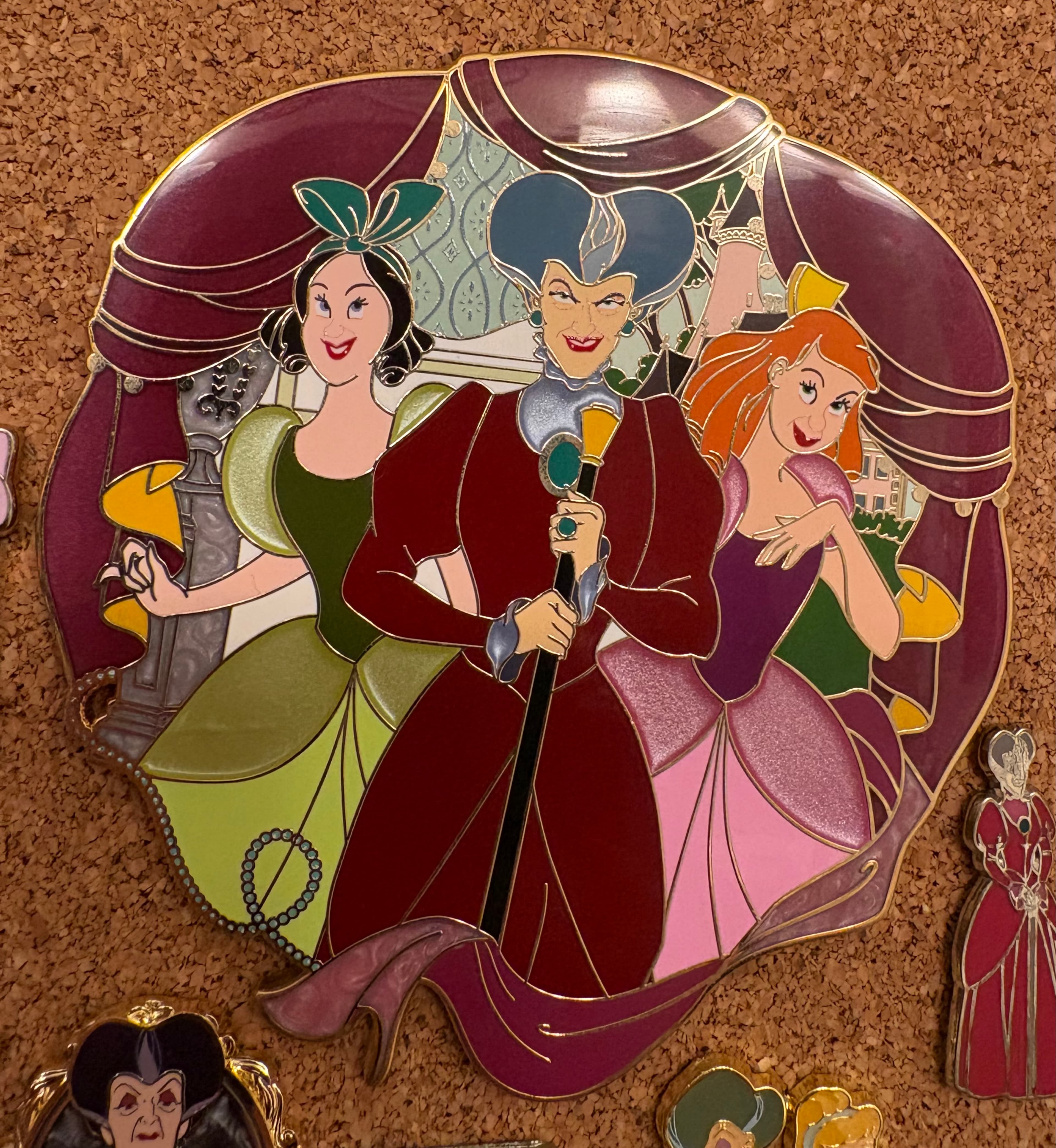 Lady Tremaine, Anastasia & Drizella fantasy pin front