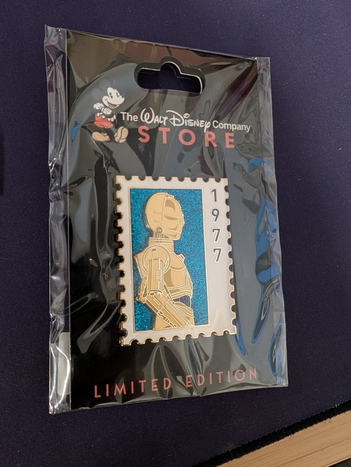 Disney DEC TWDC Store Star Wars Stamp Pin C-3PO 1977 front