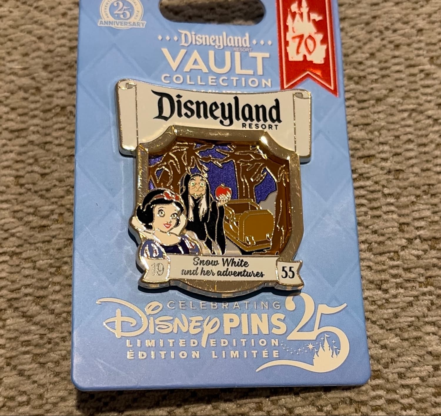 Snow White and Her Adventures Disneyland Vault Collection Opening Day Attraction Pin front