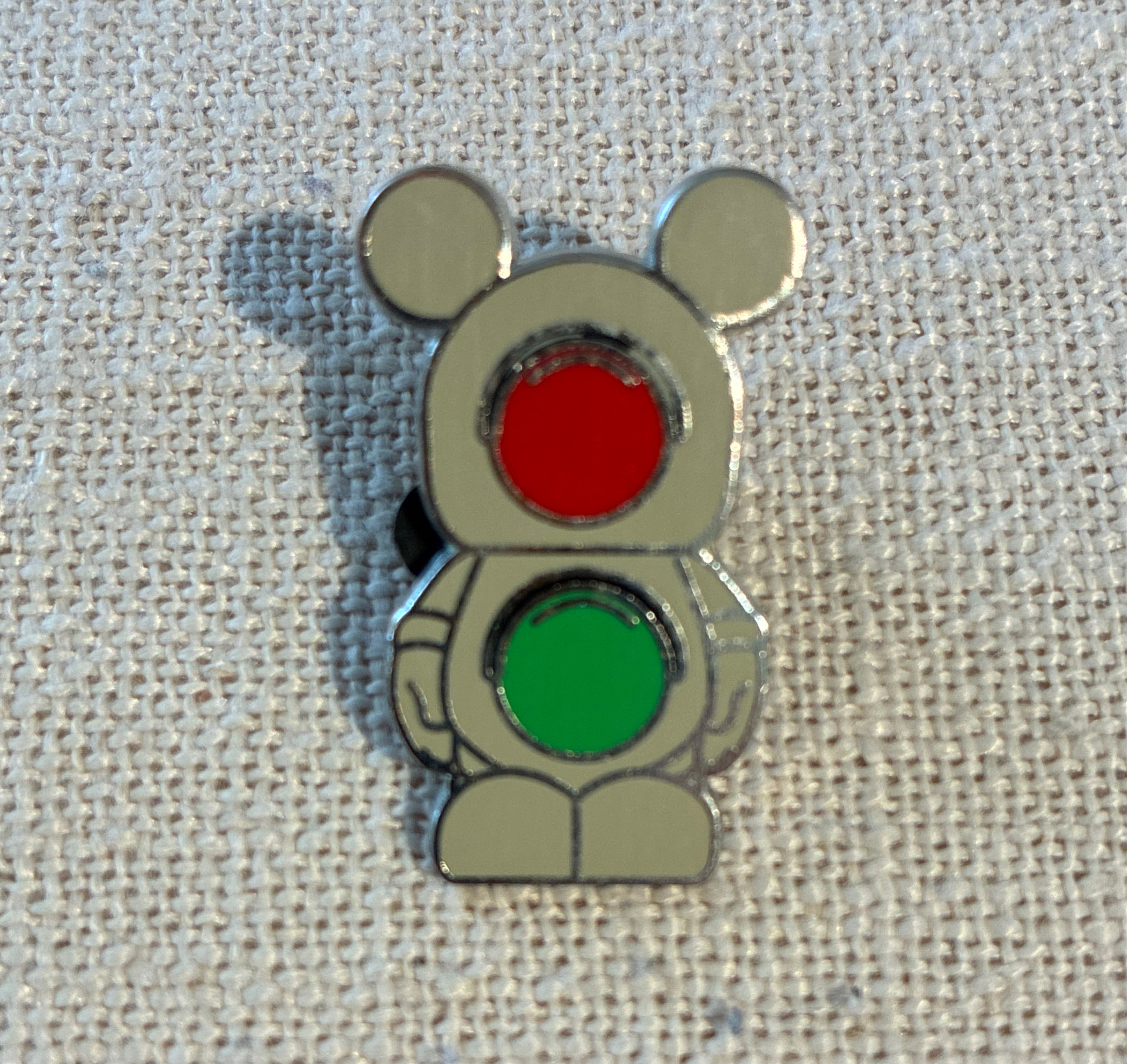 Mickey Mouse Icon Traffic Light Pin front
