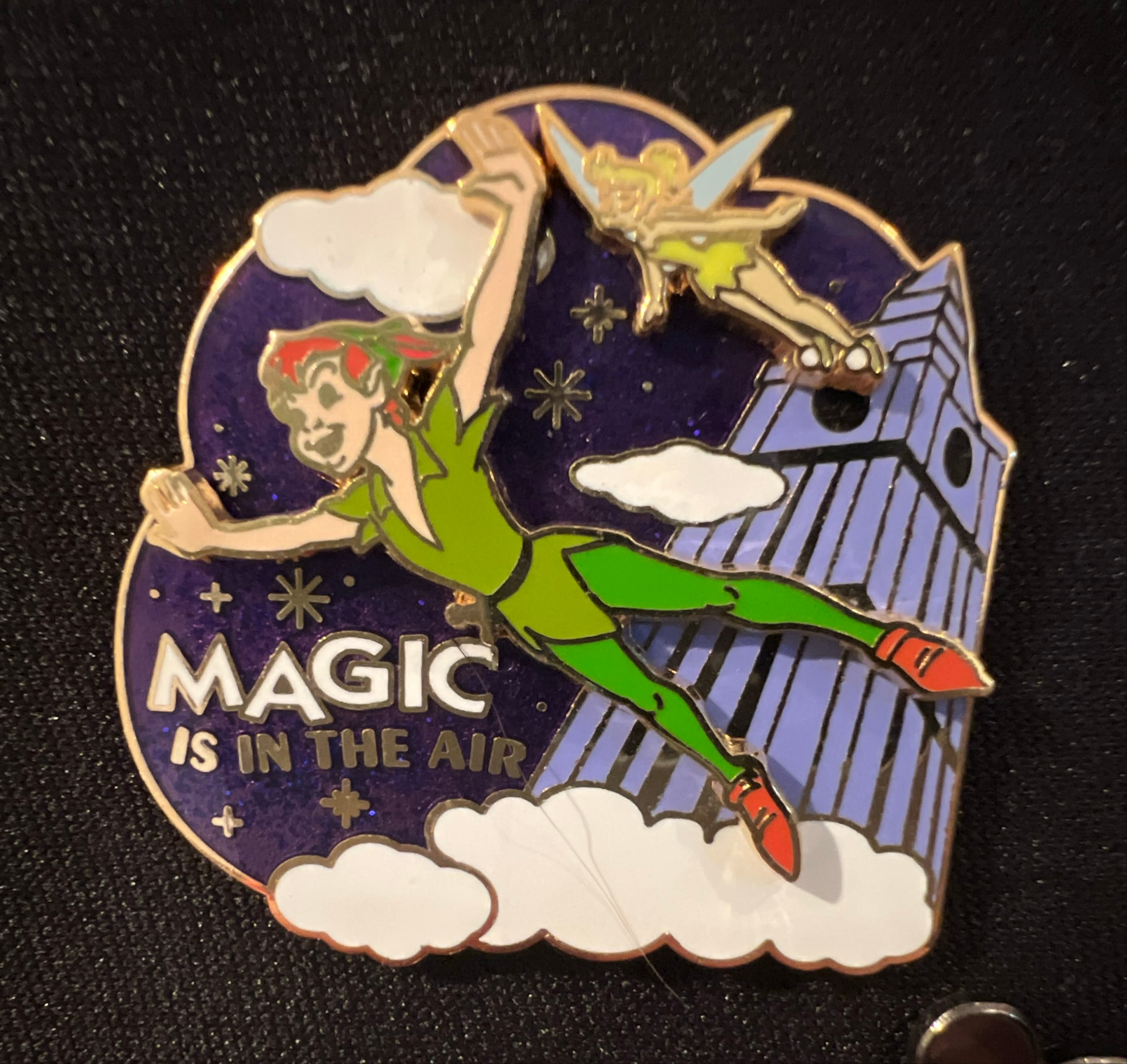 Disneyland Magic is in the Air Bi-Monthly Series - Peter Pan & Tinker Bell Slider Pin front