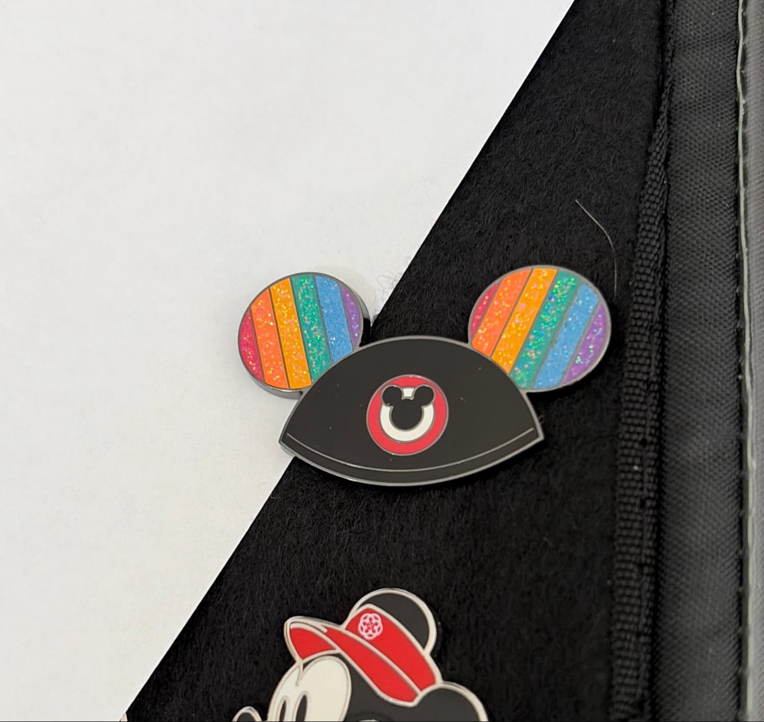 Epcot Spaceship Earth Colorful Mickey Hat Ears Pin front