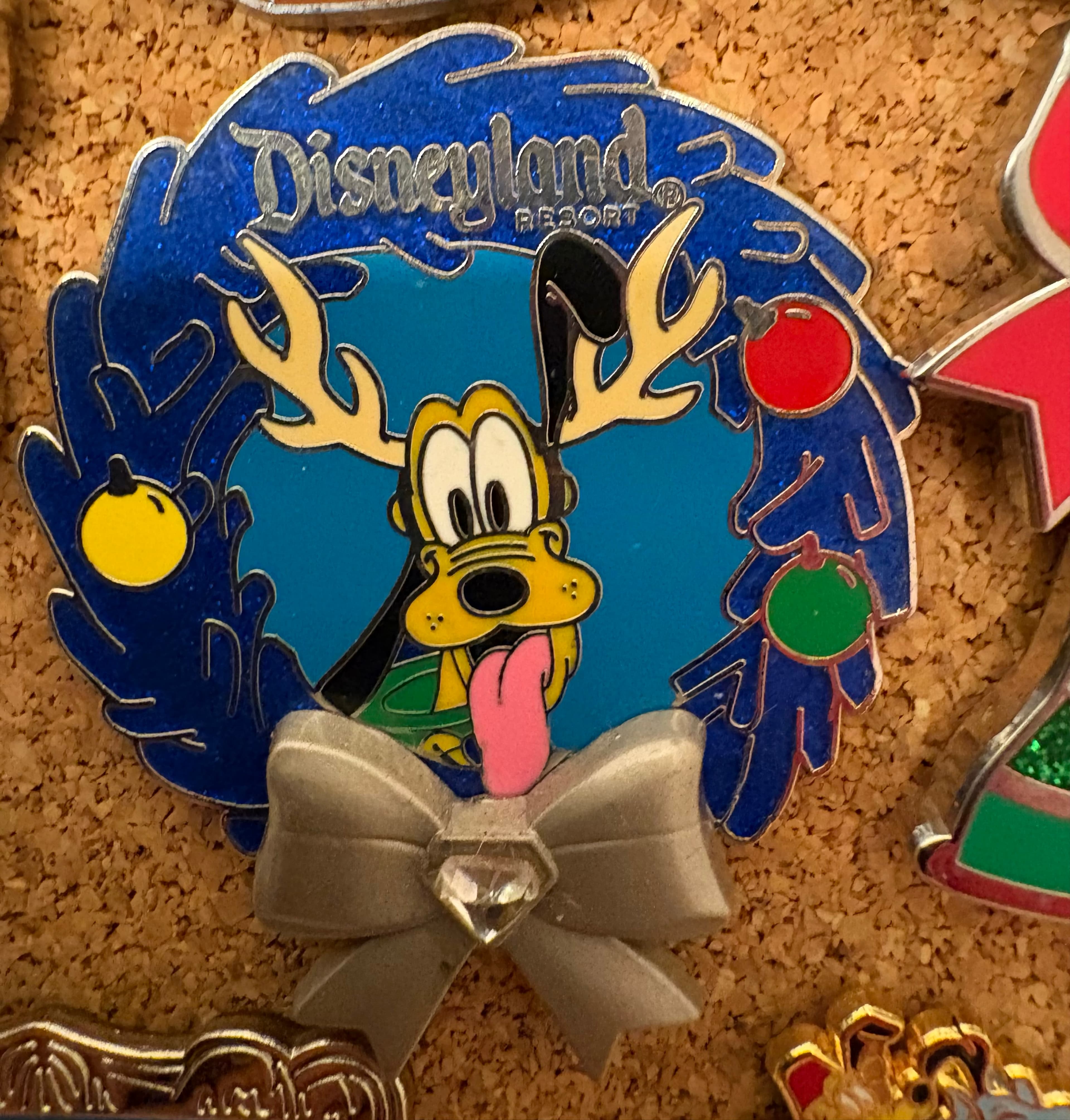 Pluto Reindeer Antlers Christmas Wreath Pin