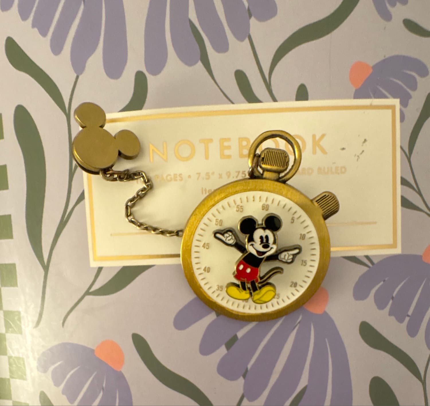 Mickey Mouse Pocket Watch Pin front