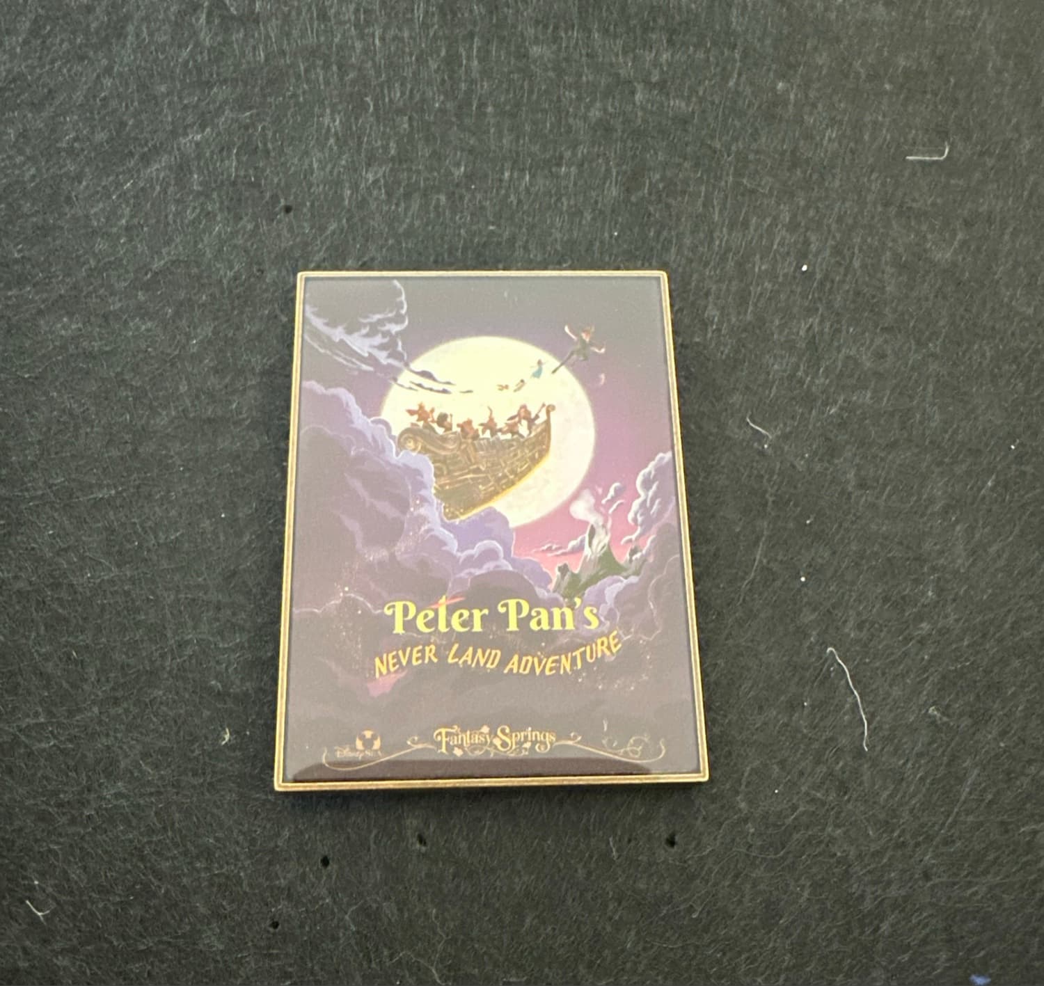 Tokyo DisneySea Fantasy Springs Attraction Poster Pin - Peter Pan's Never Land Adventure front