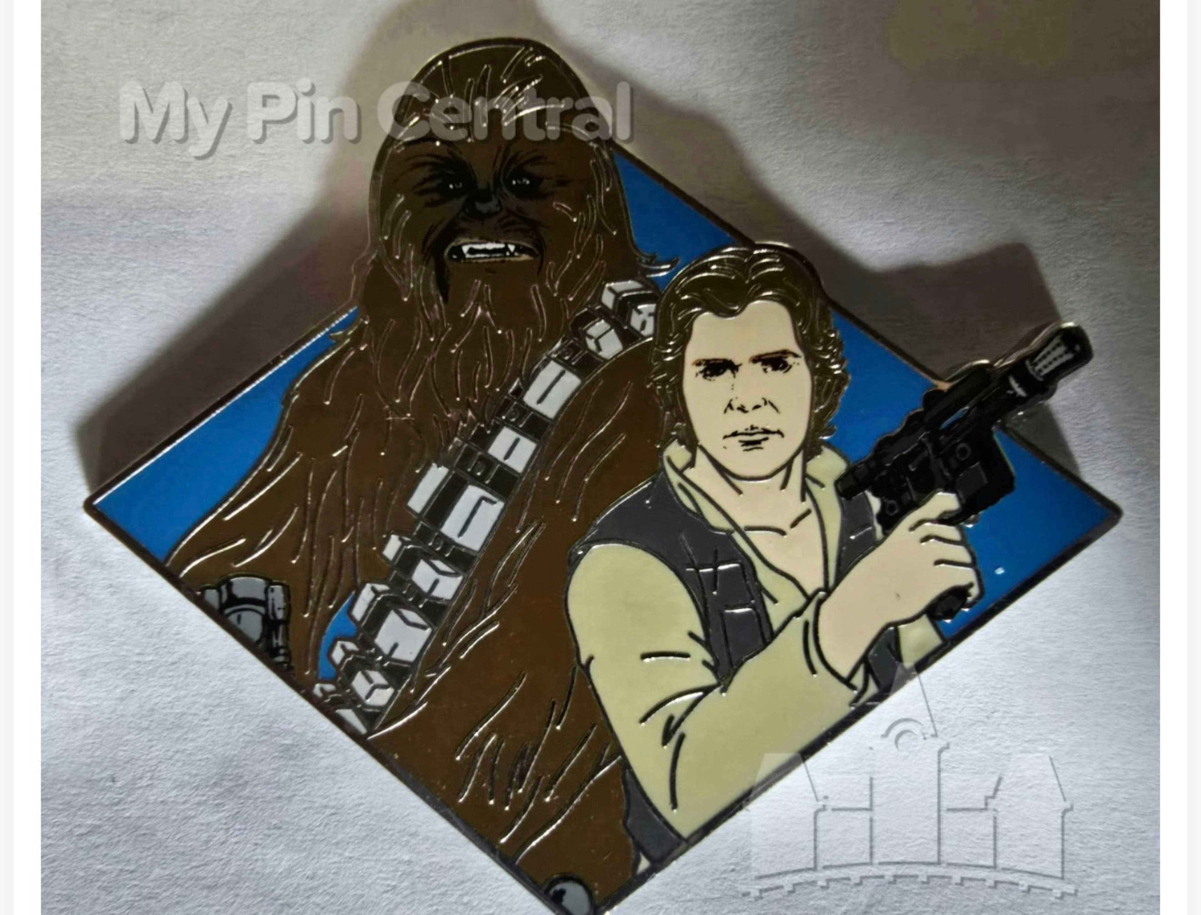 Han Solo and Chewbacca Pin front