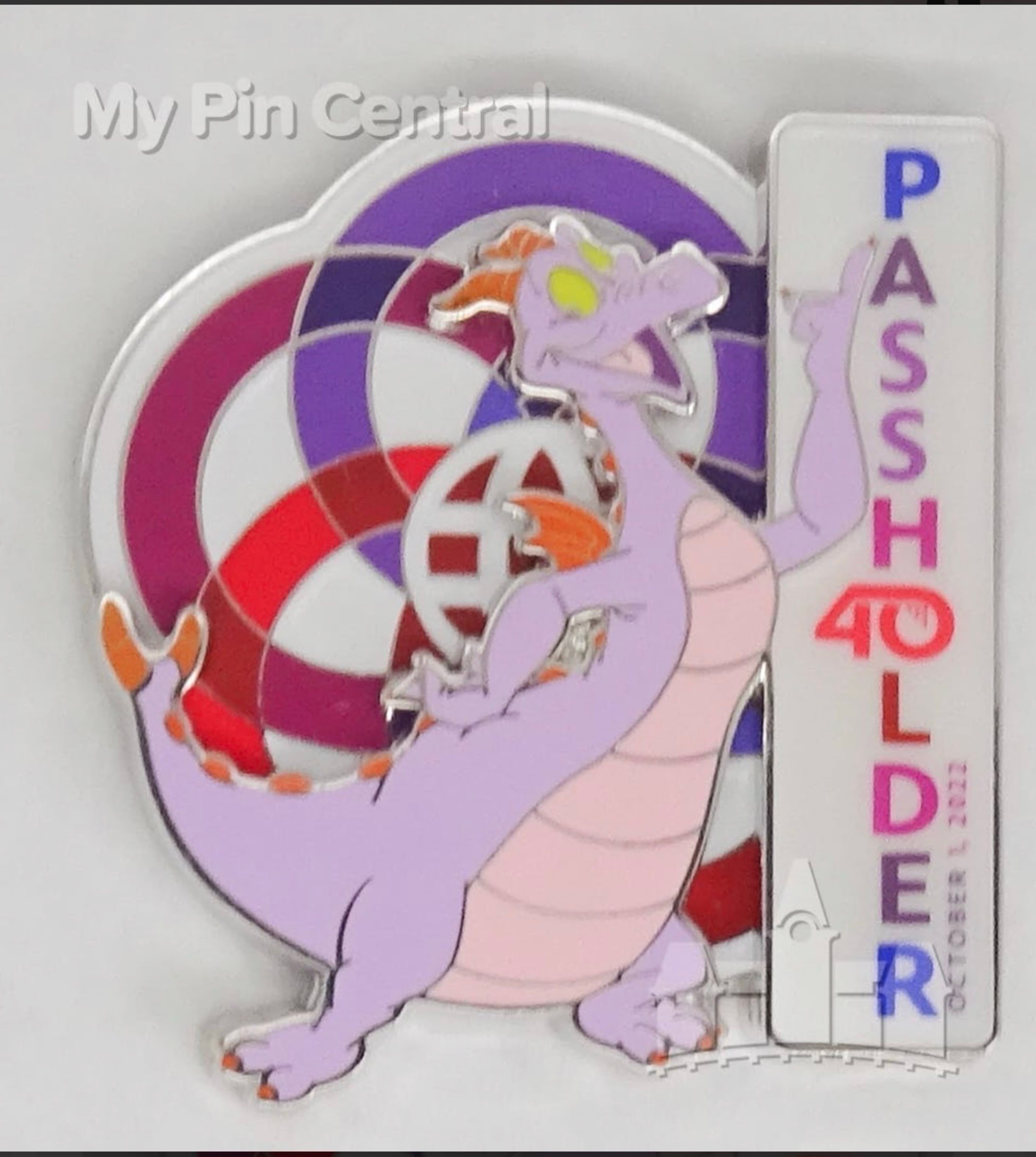 Figment Epcot 40th Anniversary Passholder Pin front