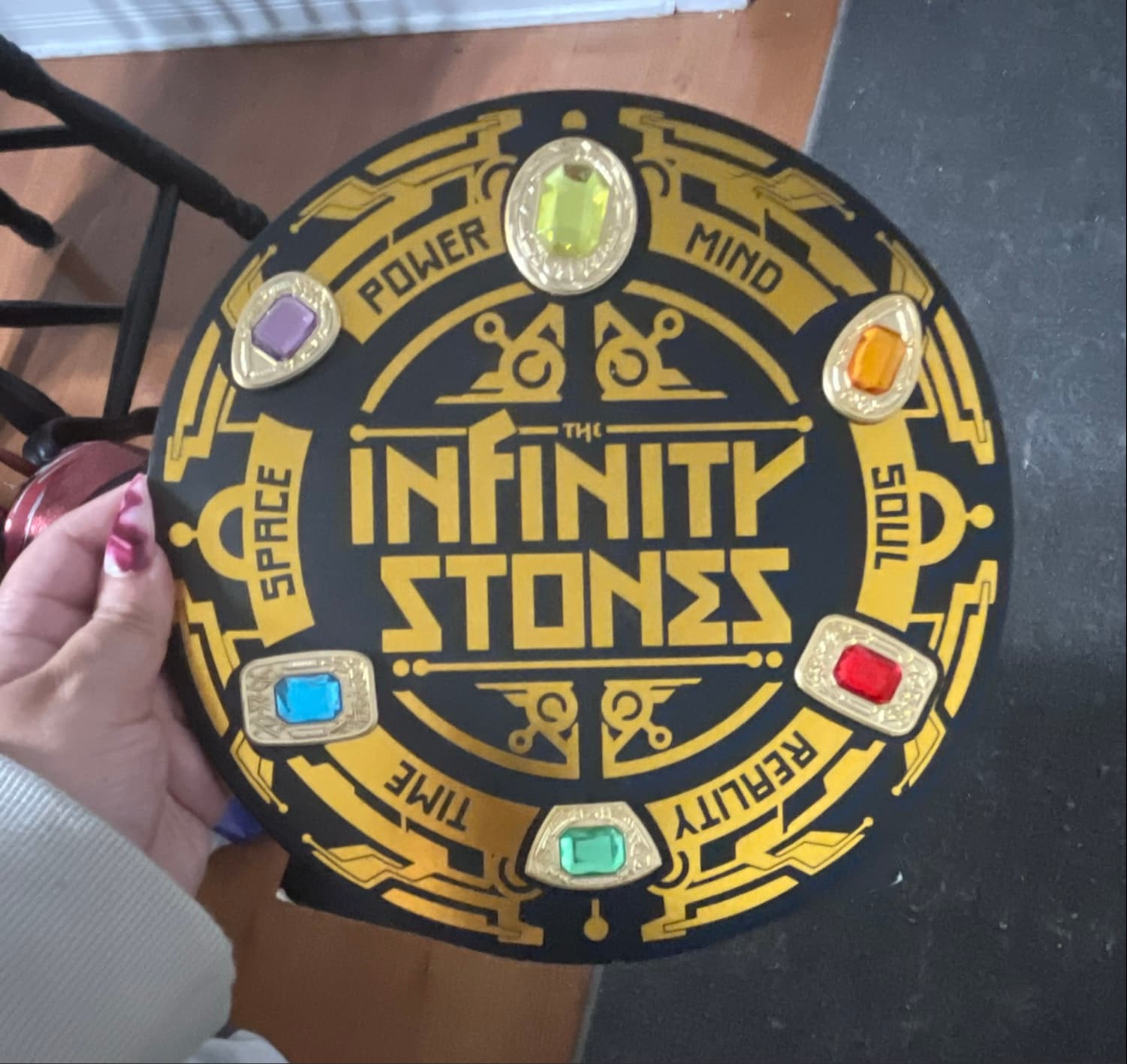 The Infinity Stones Pin Set Display Board front