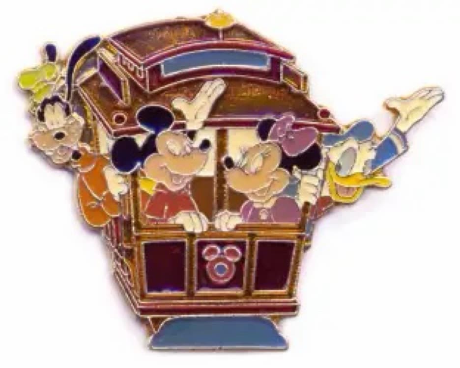 Mickey, Minnie, Donald and Goofy Riding a Cable Car front