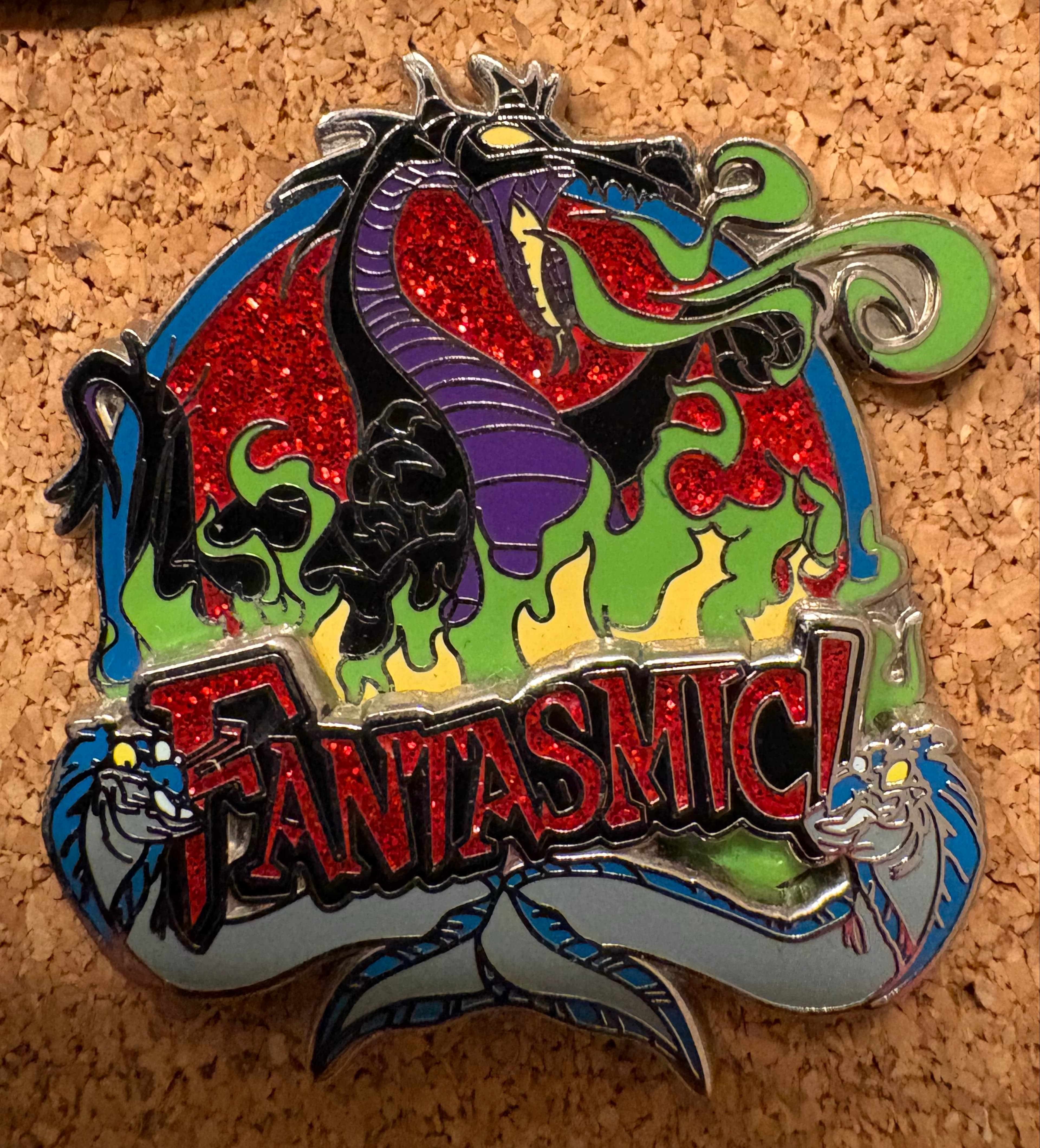 Fantasmic! Maleficent Dragon With Flotsam & Jetsam Pin front