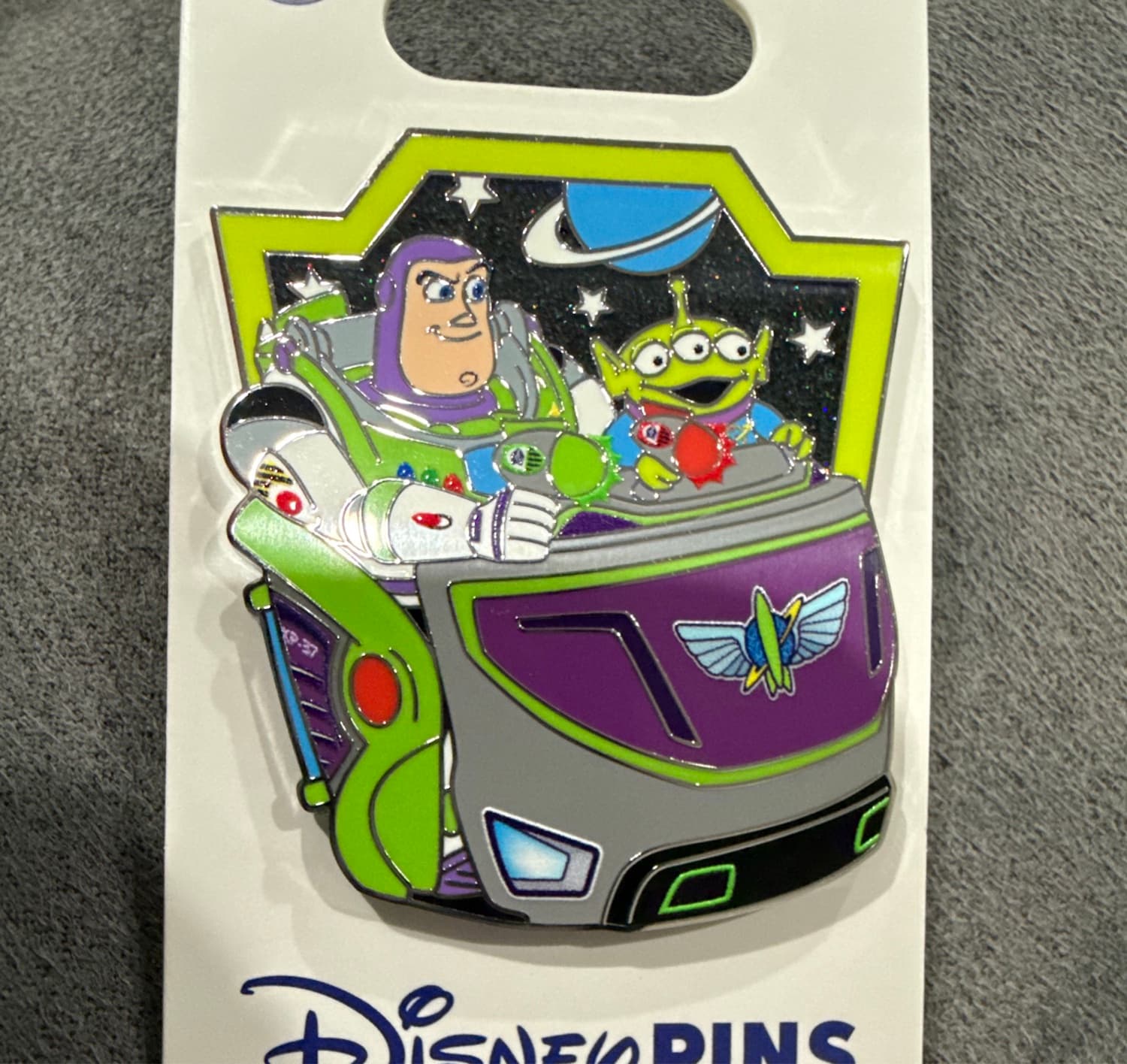 Buzz Lightyear's Space Ranger Spin Pin with Buzz and Alien front