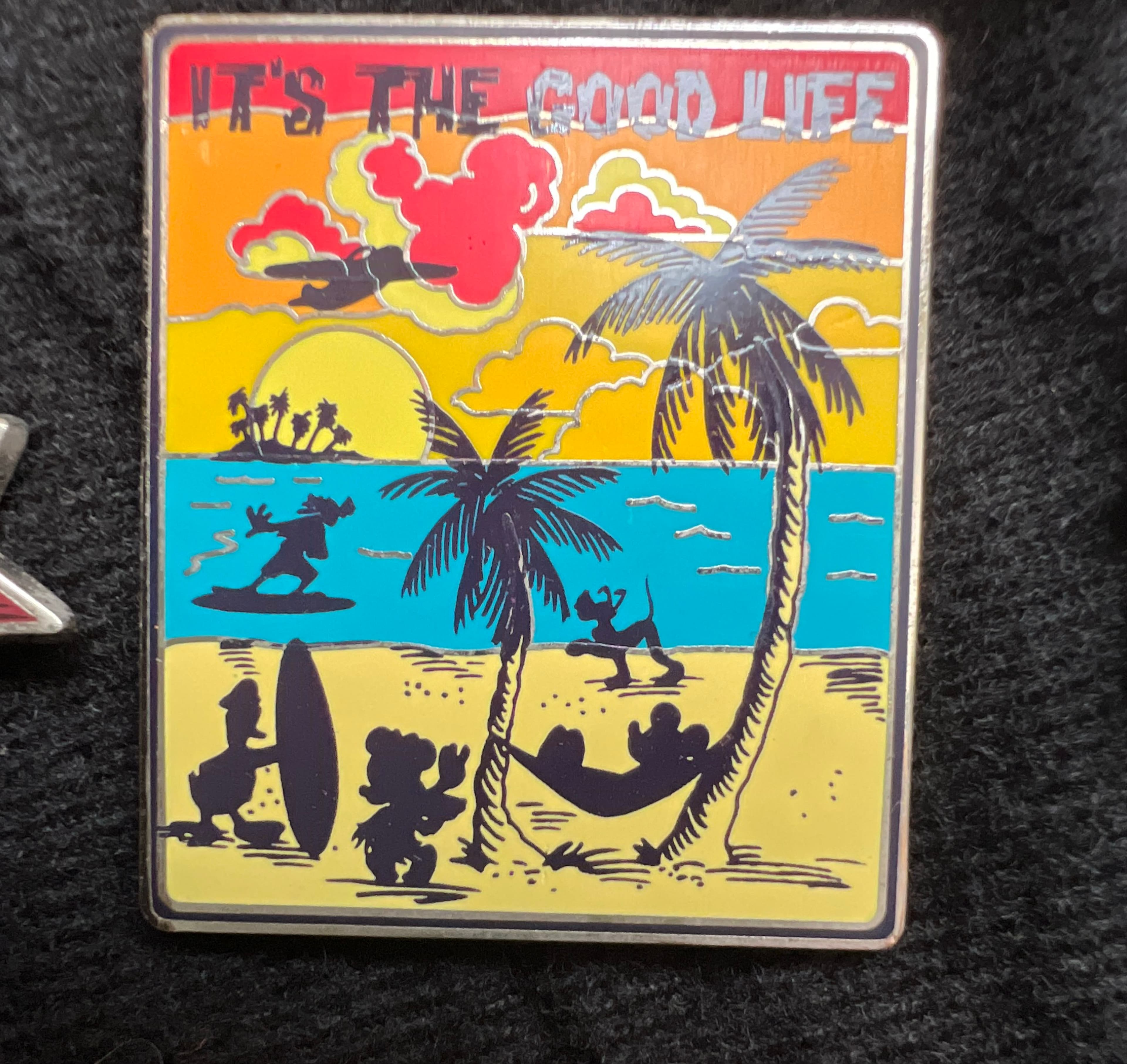 Fab 5 It's The Good Life Beach Sunset Pin front