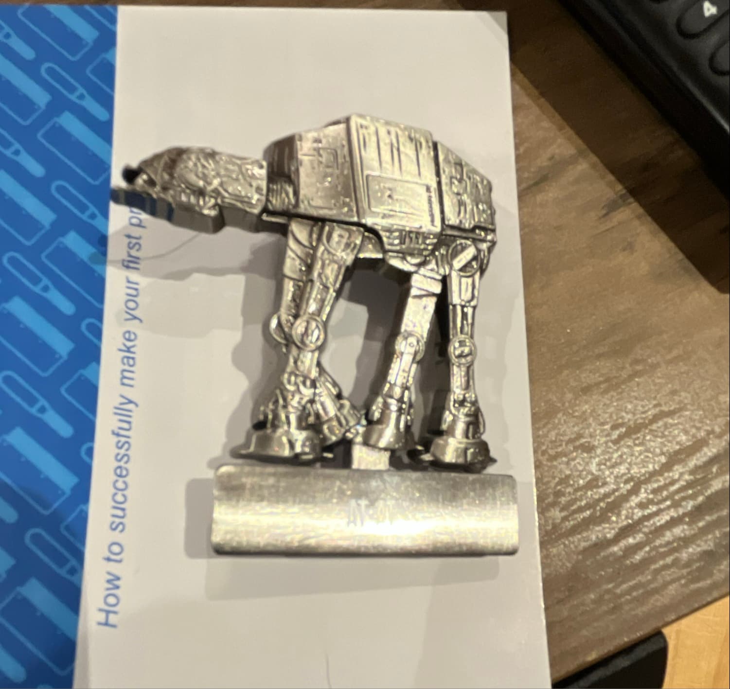 Star Wars AT-AT Walker Pewter Lapel Pin on Base front