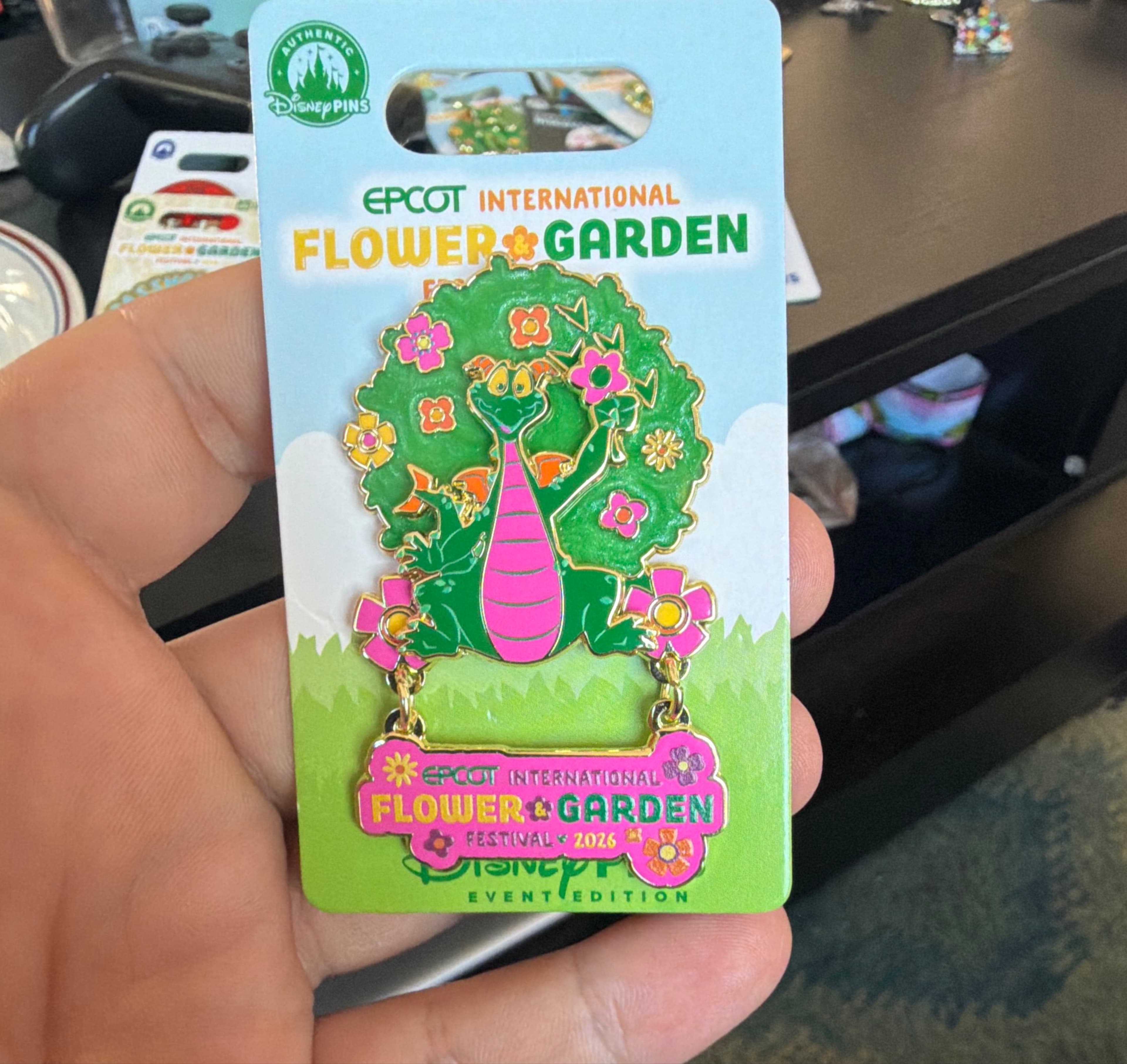 Figment Topiary Dangle Pin - EPCOT International Flower & Garden Festival 2026 front