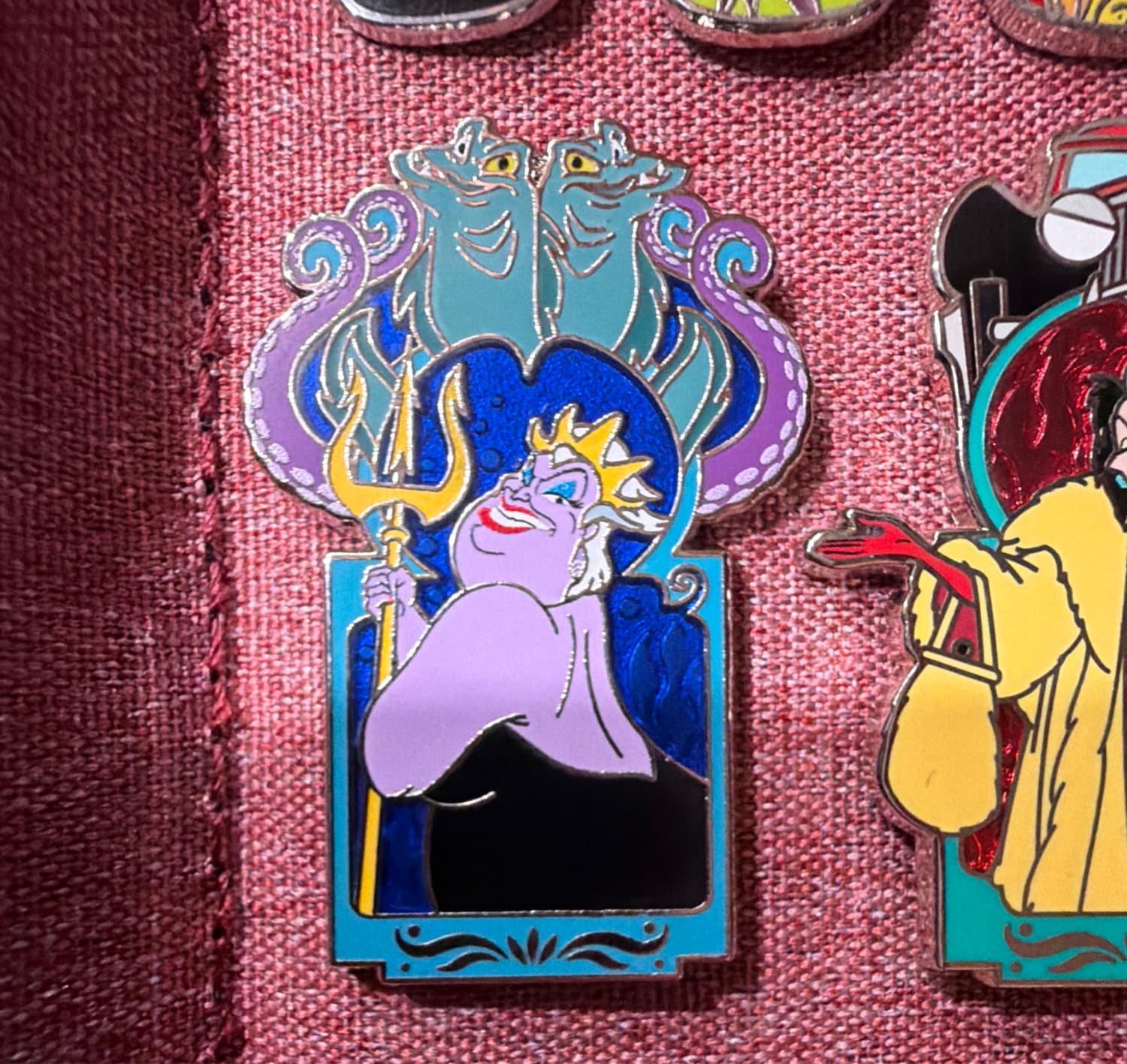 Disney Villains The Little Mermaid Ursula with Flotsam and Jetsam Jumbo Collectible Trading Pin front