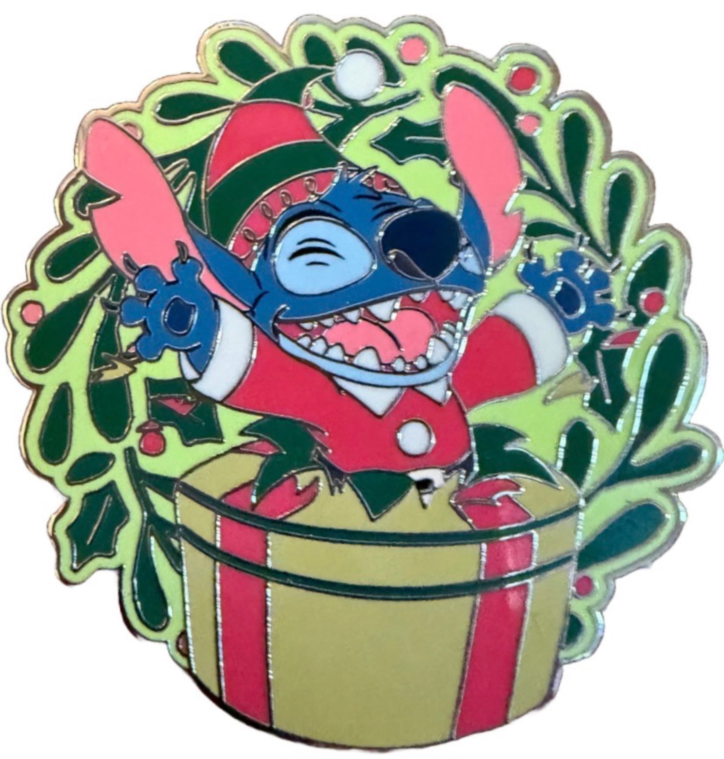 Elf Stitch Popping Out From Present Box front