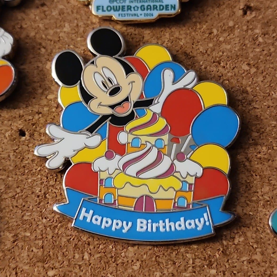 Happy Birthday - Mickey with Castle Cake and Balloons front