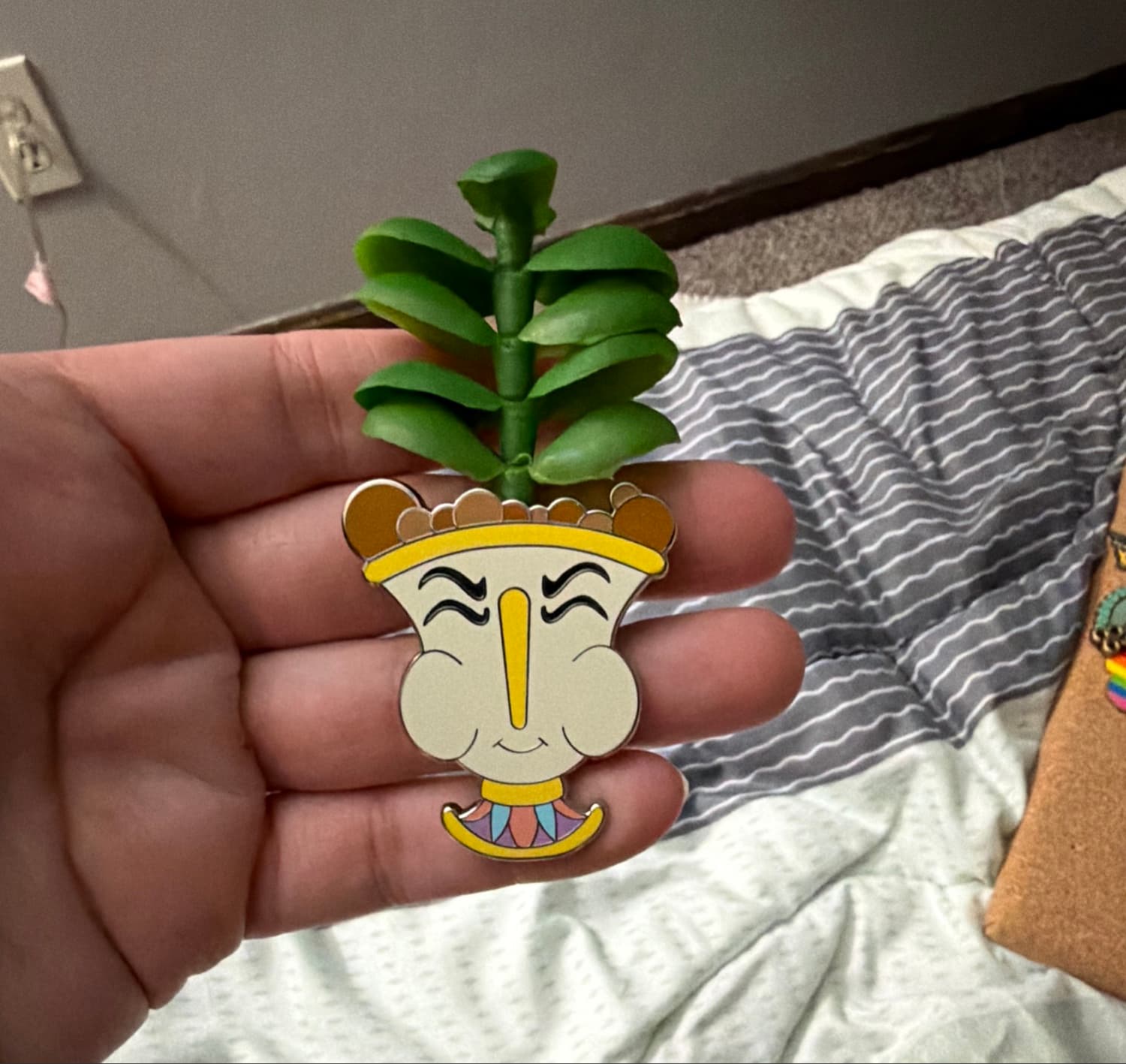 Chip Succulent Plant Pin - Beauty and the Beast front
