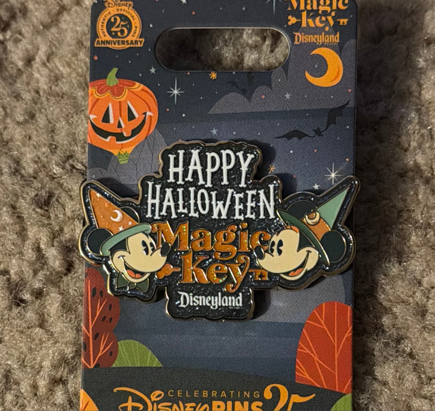 Happy Halloween Mickey & Minnie Magic Key Pin front