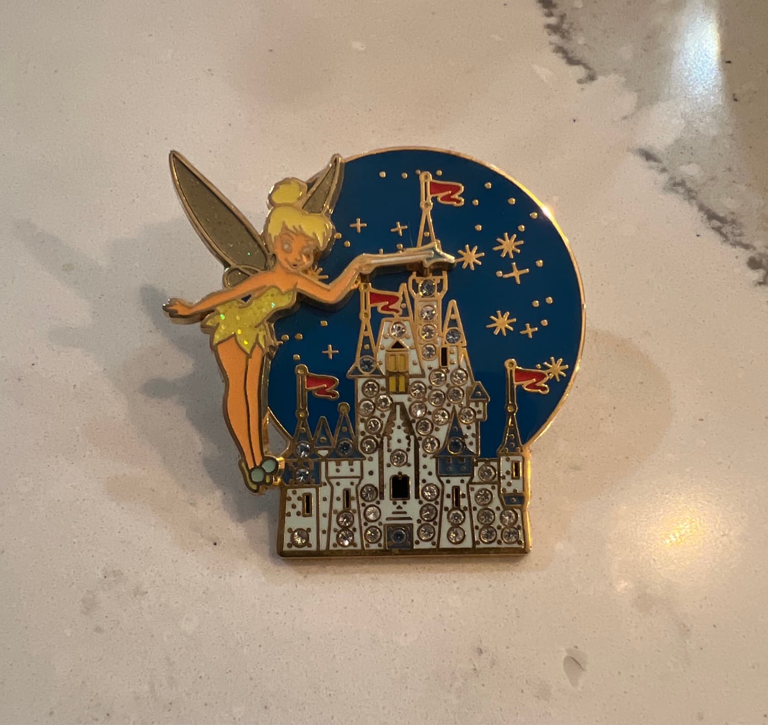 Tinker Bell Jeweled Cinderella Castle Pin front