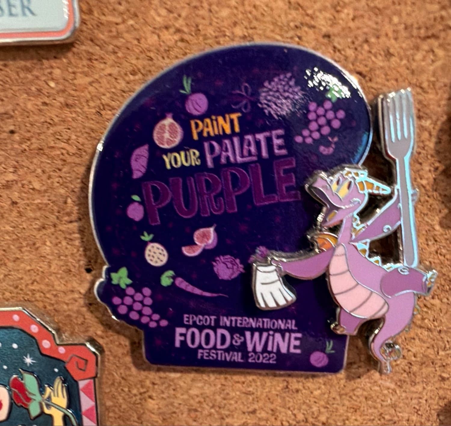 Figment Paint Your Palate Purple Epcot Food & Wine Festival 2022 Pin front