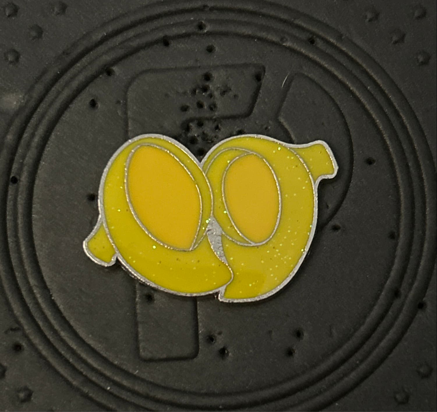 Yellow Glitter 99 Jibbitz Charm front