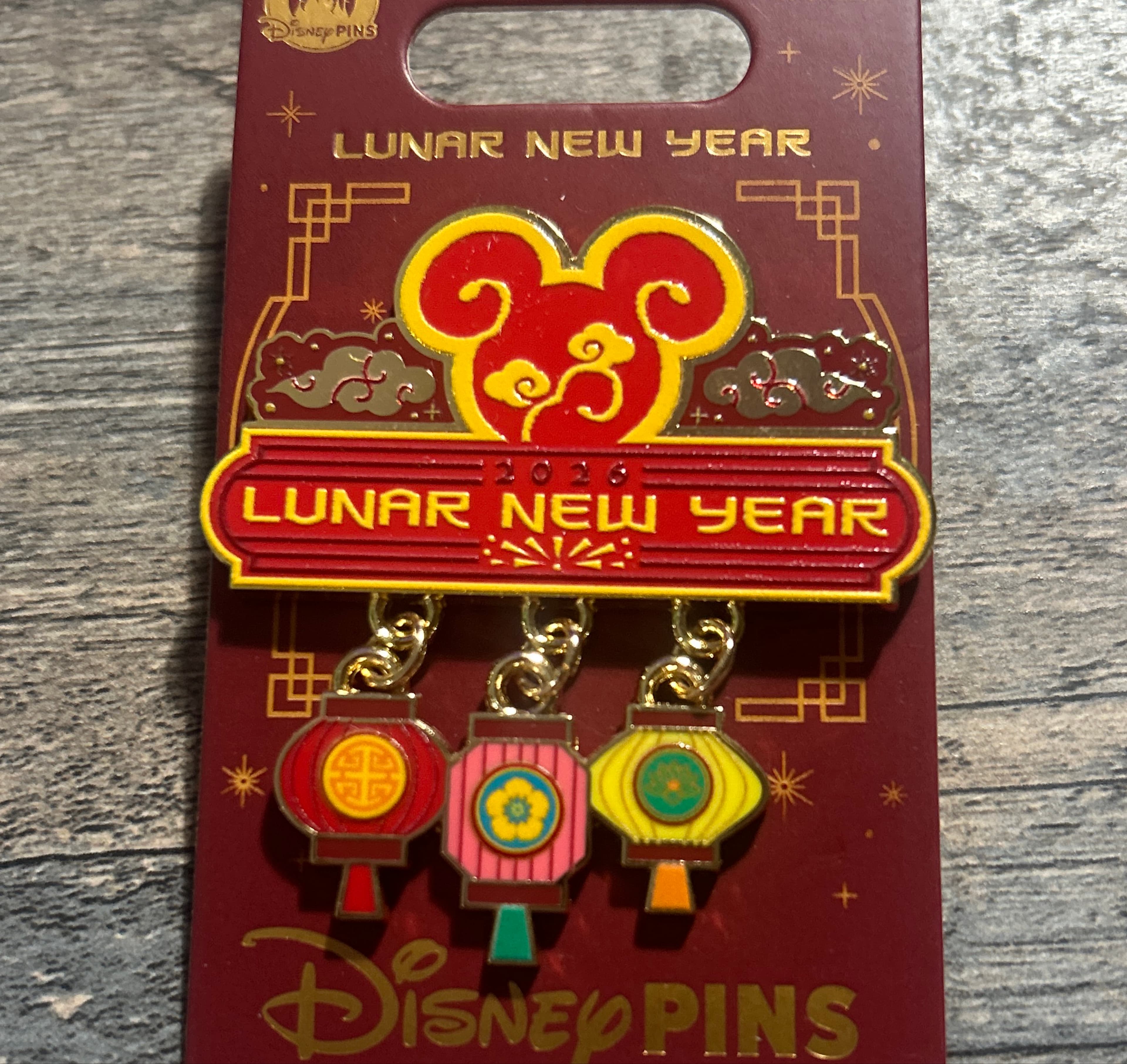 Mickey Mouse Head with Dangling Lanterns - Lunar New Year 2026 front