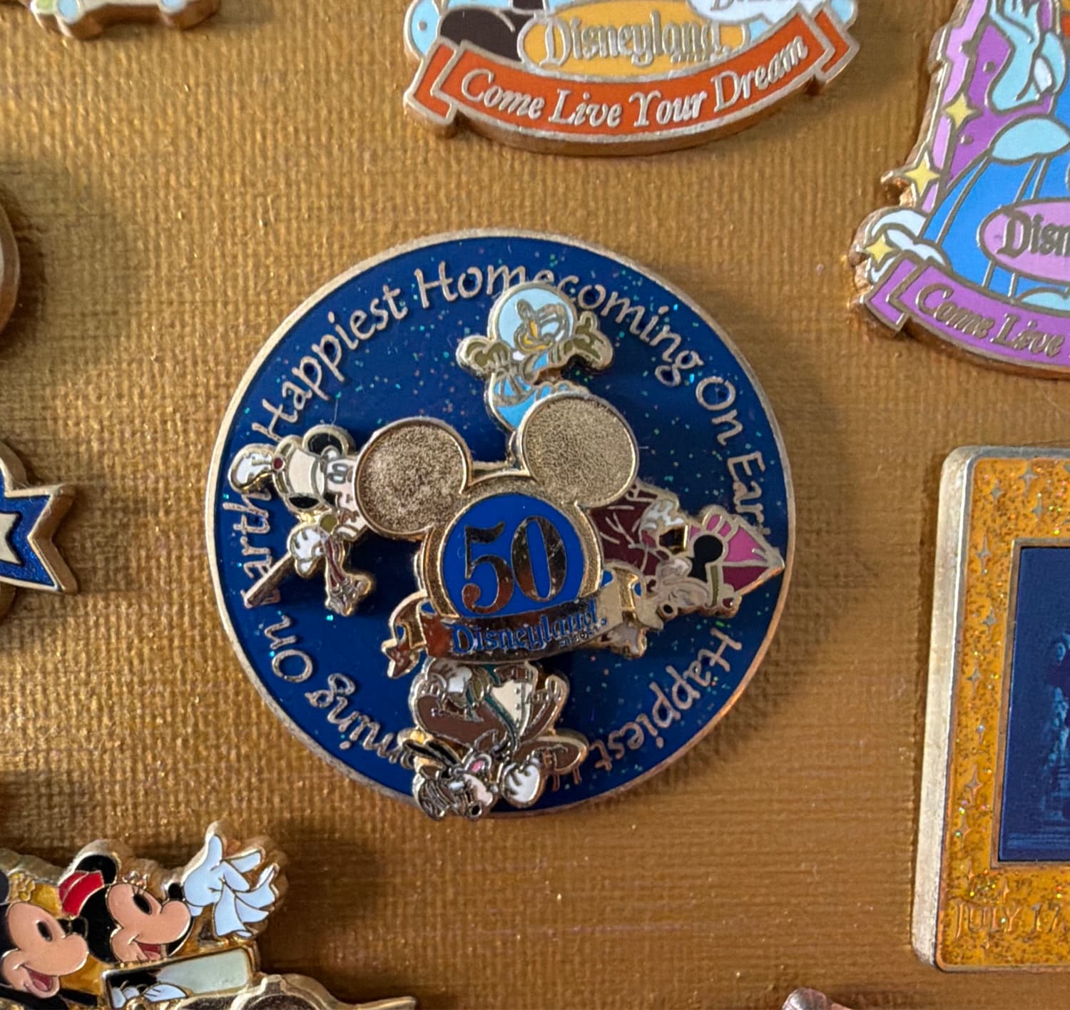 Disneyland 50th Anniversary Happiest Homecoming On Earth Characters Pin front