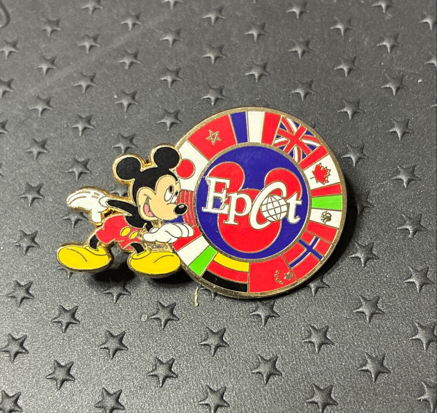 Mickey with Epcot World Showcase Circle of Flags front