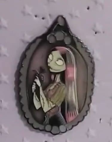 Loungefly Nightmare Before Christmas Stained Glass Portrait Sally Pin front