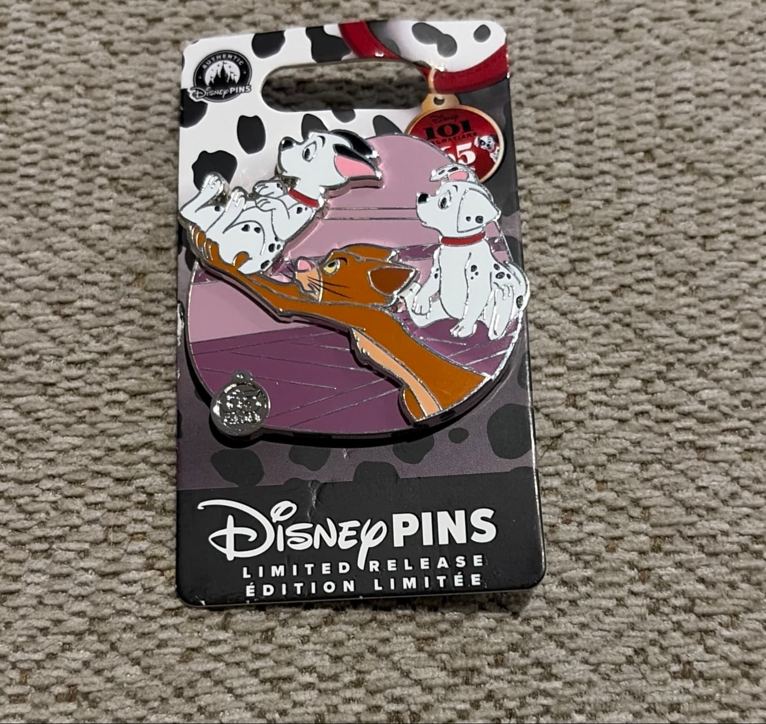 Sgt. Tibbs, Lucky and Rolly 65th Anniversary Limited Release Pin, 101 Dalmatians front