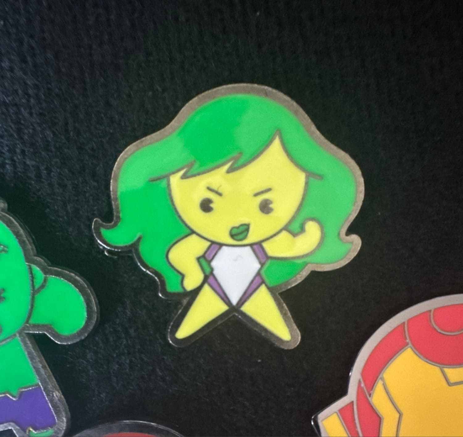 She-Hulk Kawaii Chibi Art Pin front