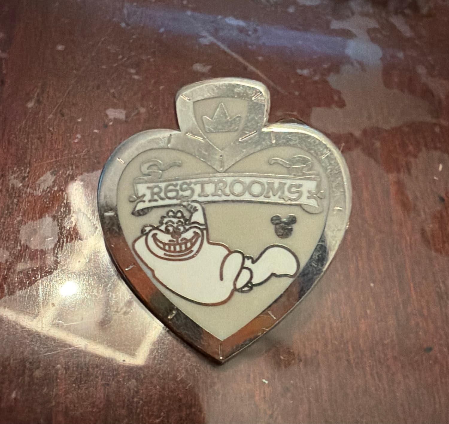 Cheshire Restrooms Fantasyland Completer Pin front