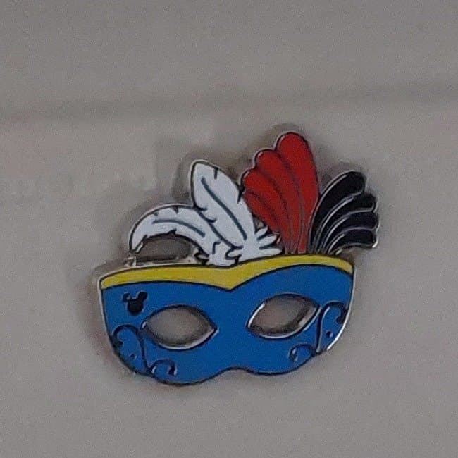 Masquerade Mask (Blue with Feathers) Hidden Disney Pin front