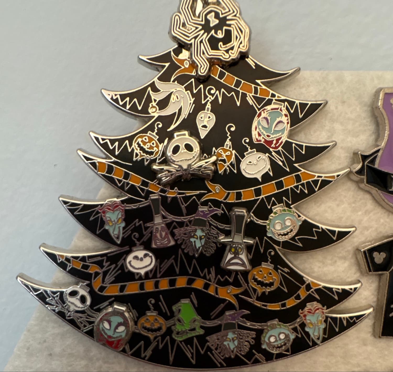 Loungefly Disney The Nightmare Before Christmas Glow in the Dark Christmas Tree Pin front