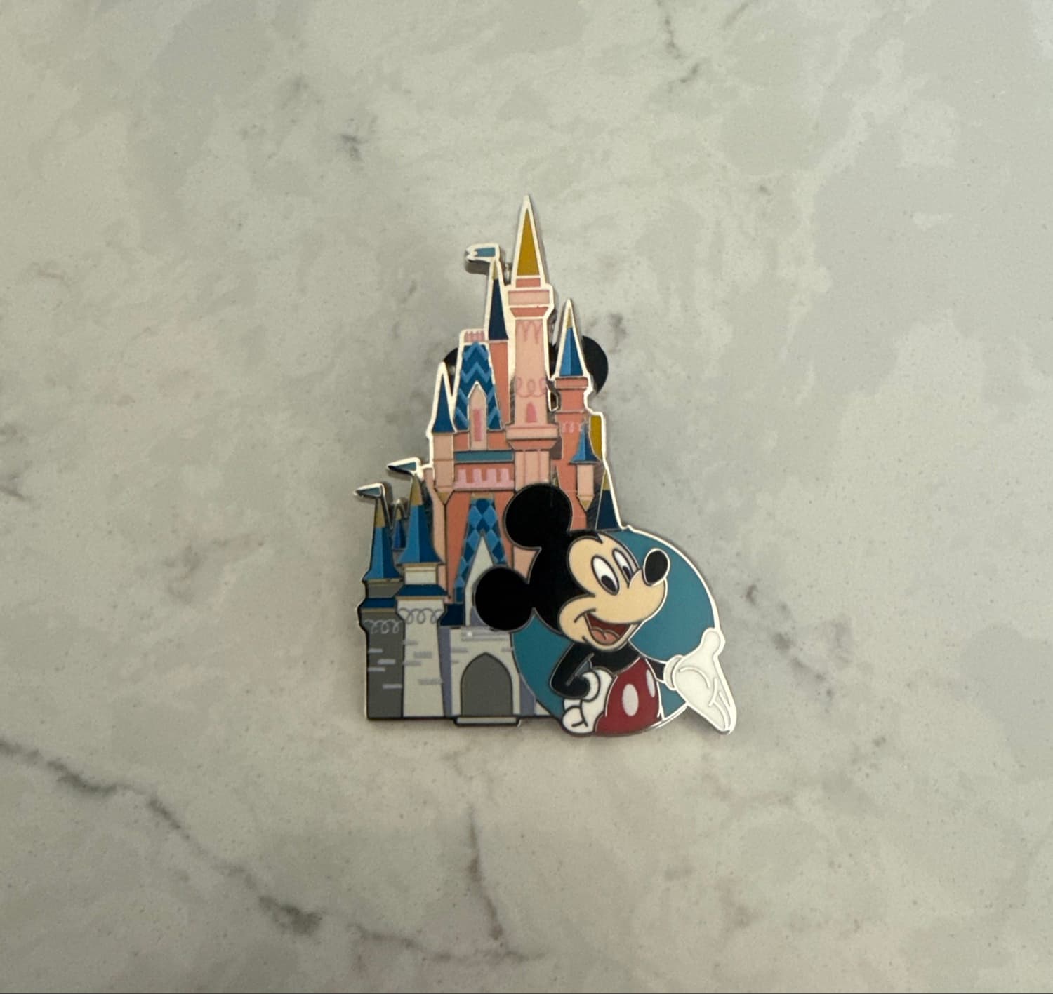 Mickey Mouse Magic Kingdom Blue Cinderella's Castle Pin front