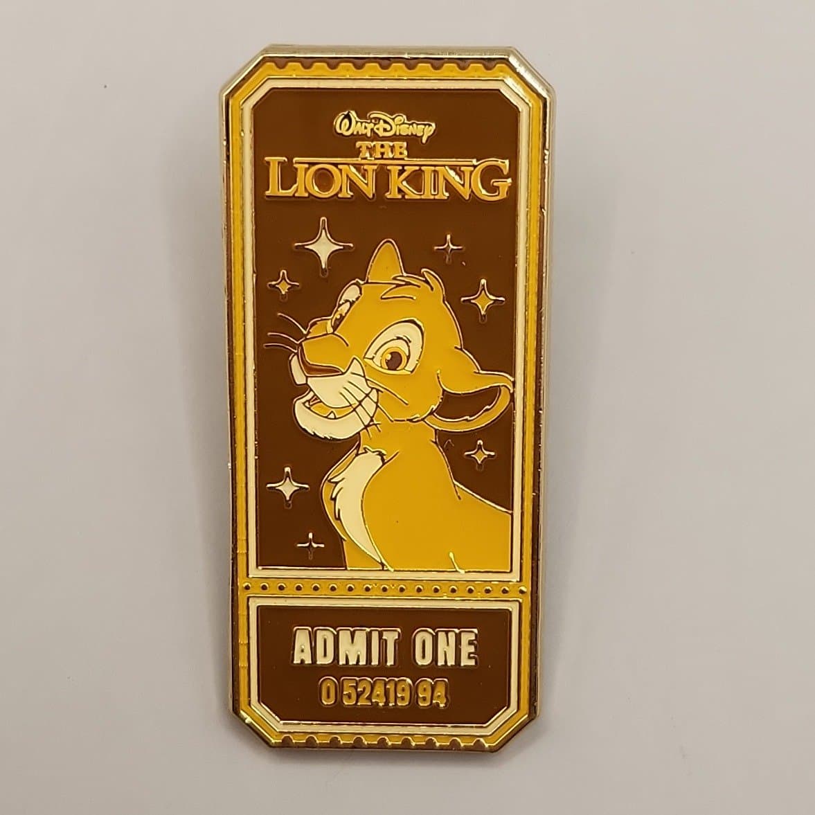 Loungefly Disney Movie Ticket Blind Box Enamel Pin - The Lion King (Simba) front