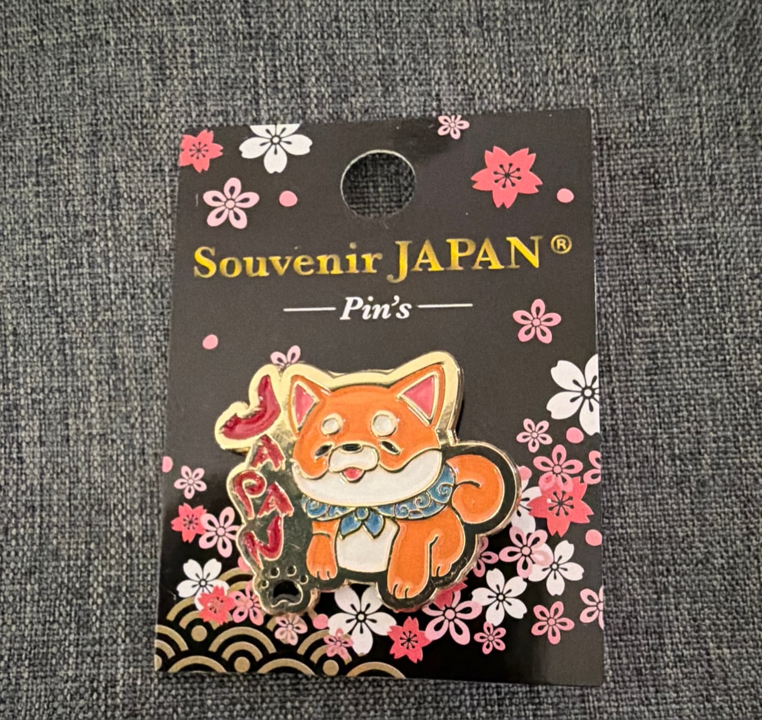 Shiba Inu Souvenir Japan Pin front