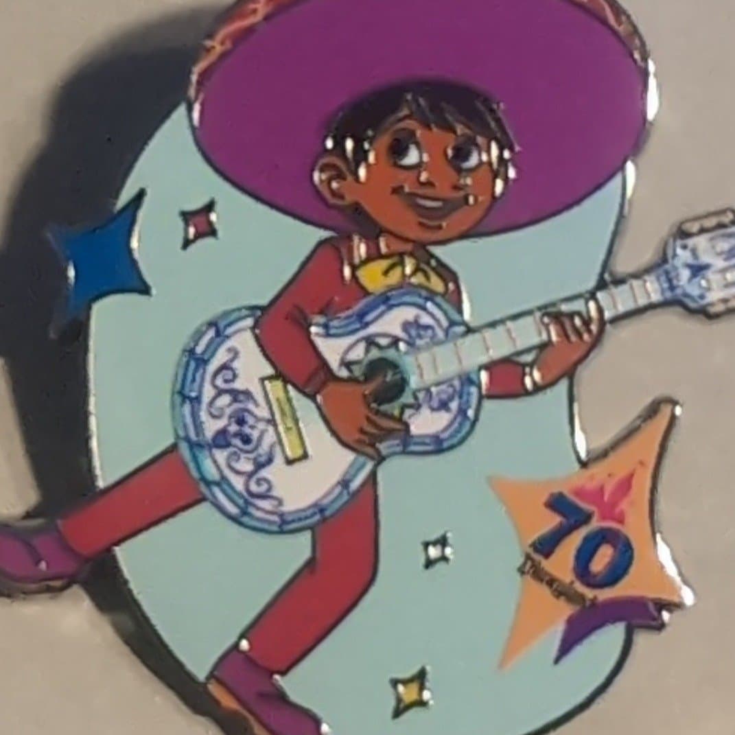 Miguel (Coco) with Guitar - Disneyland Resort 70th Anniversary Mystery Pin front