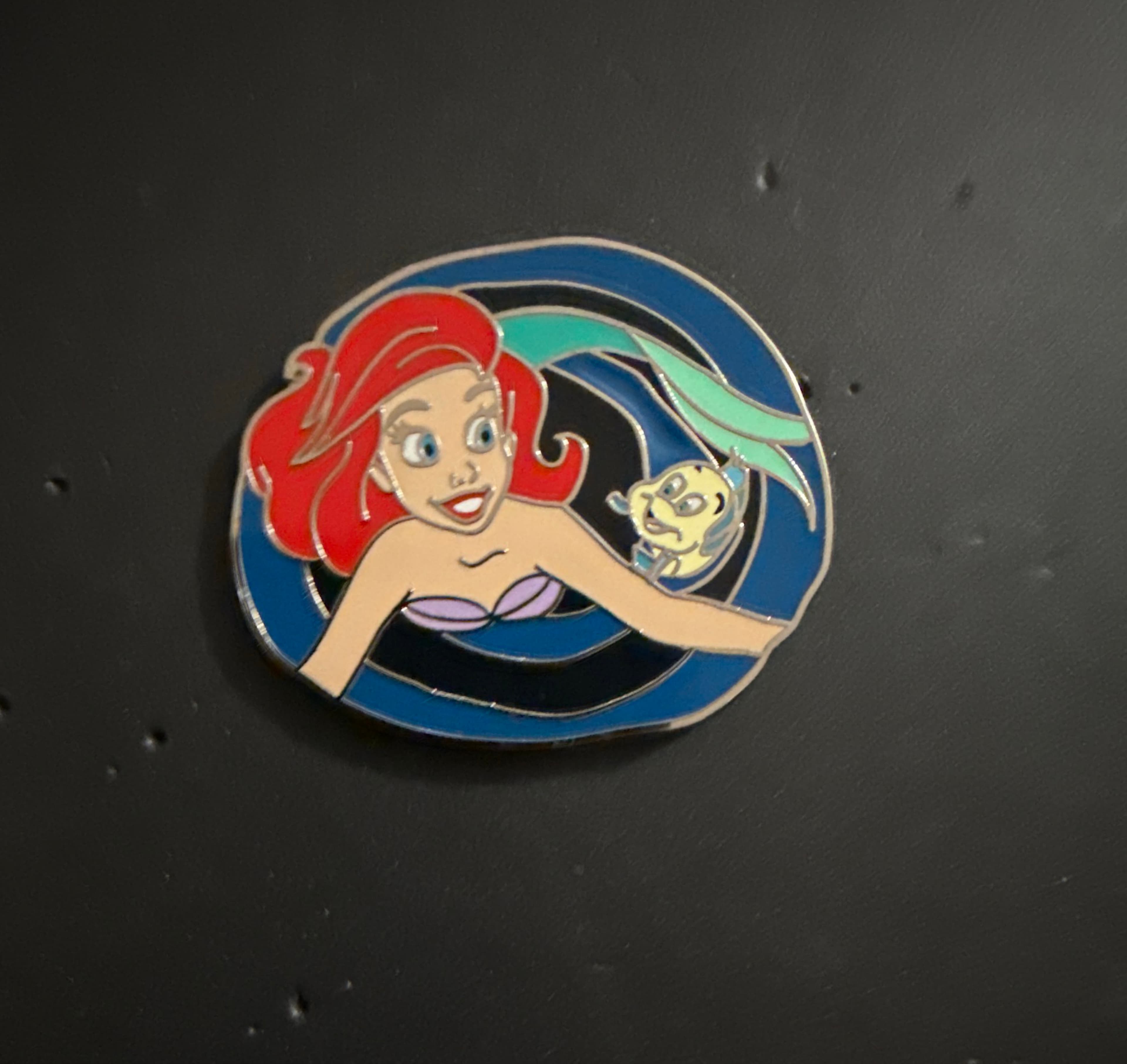 Ariel and Flounder - Ariel's Undersea Adventure Attraction Mystery Pin front