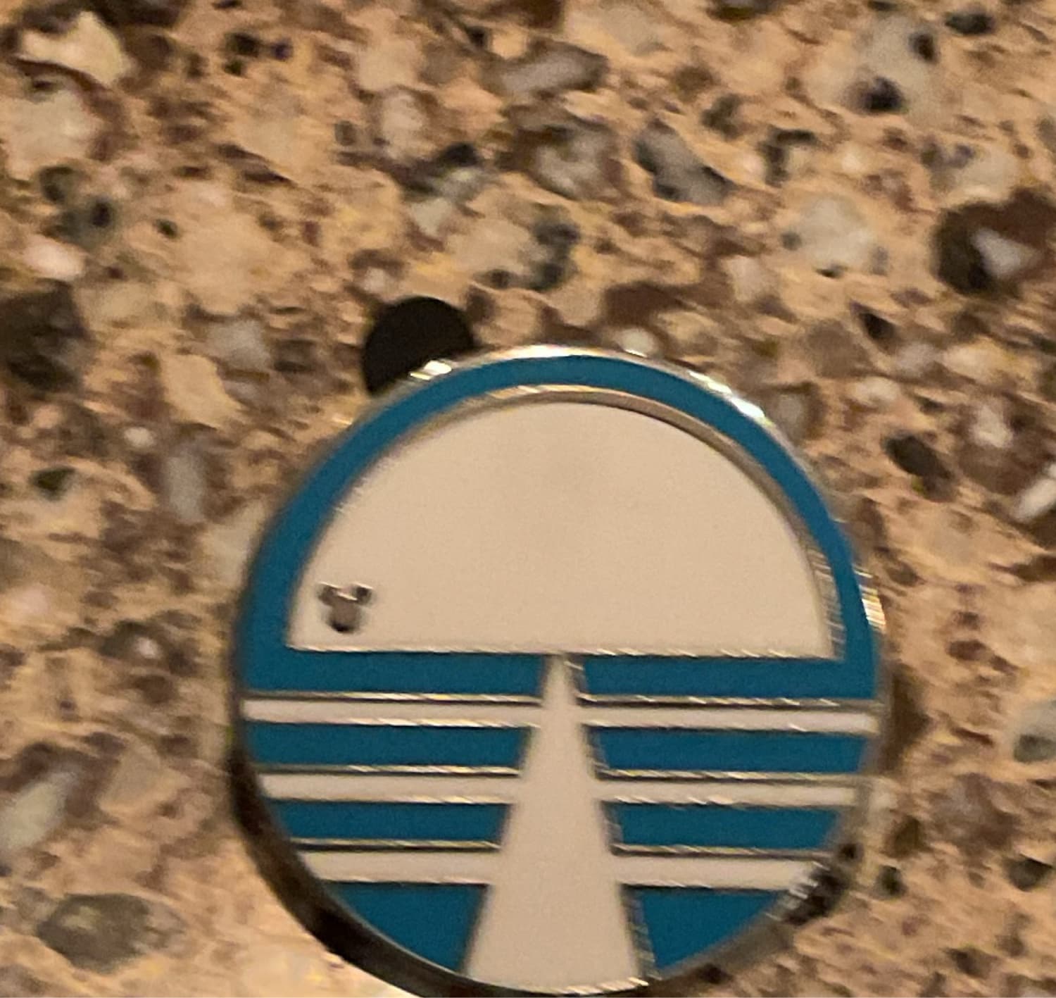 Hidden Mickey Retro EPCOT World of Motion Logo Icon Pin front