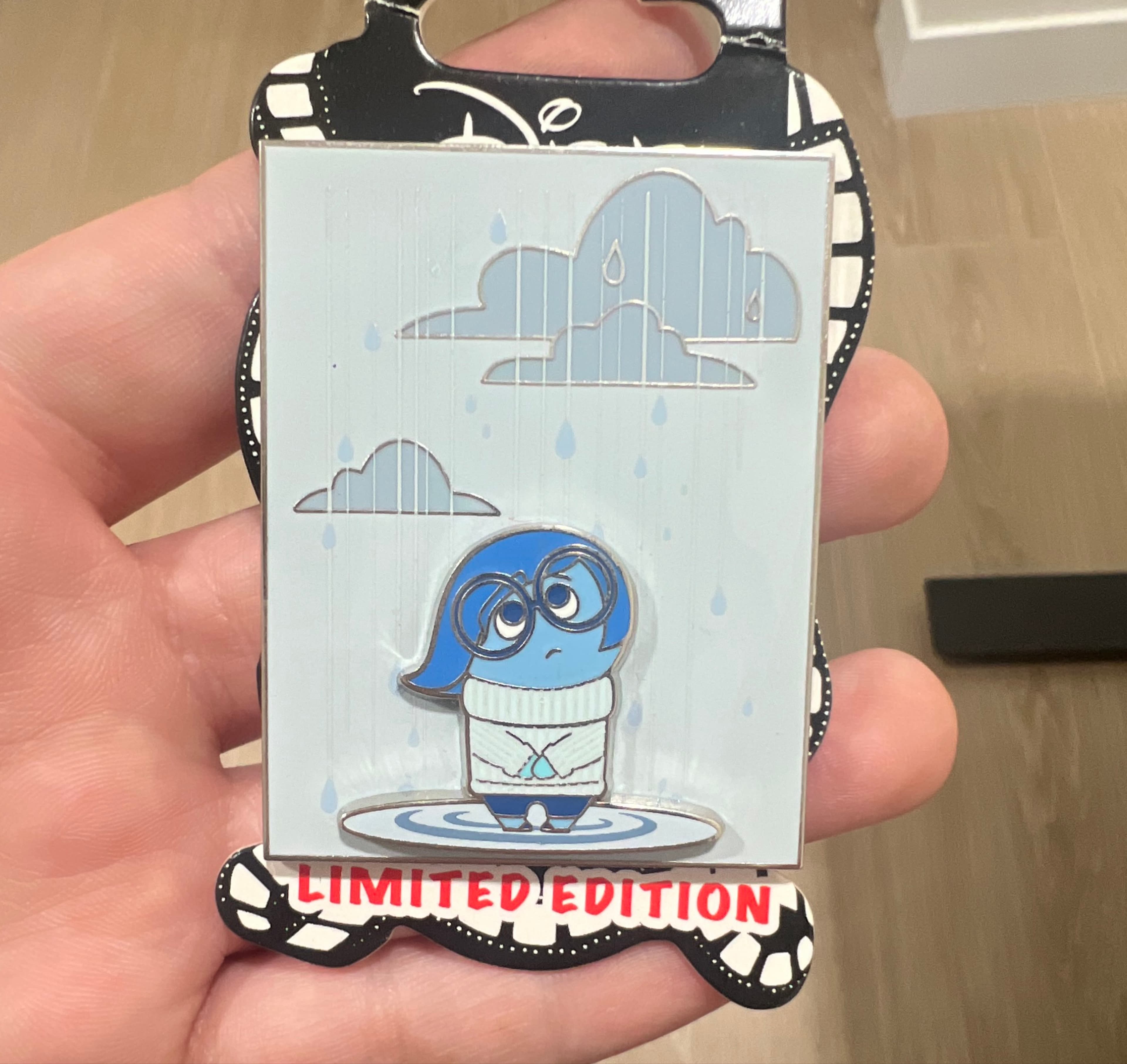 Sadness Rainy Day Pin - Inside Out front